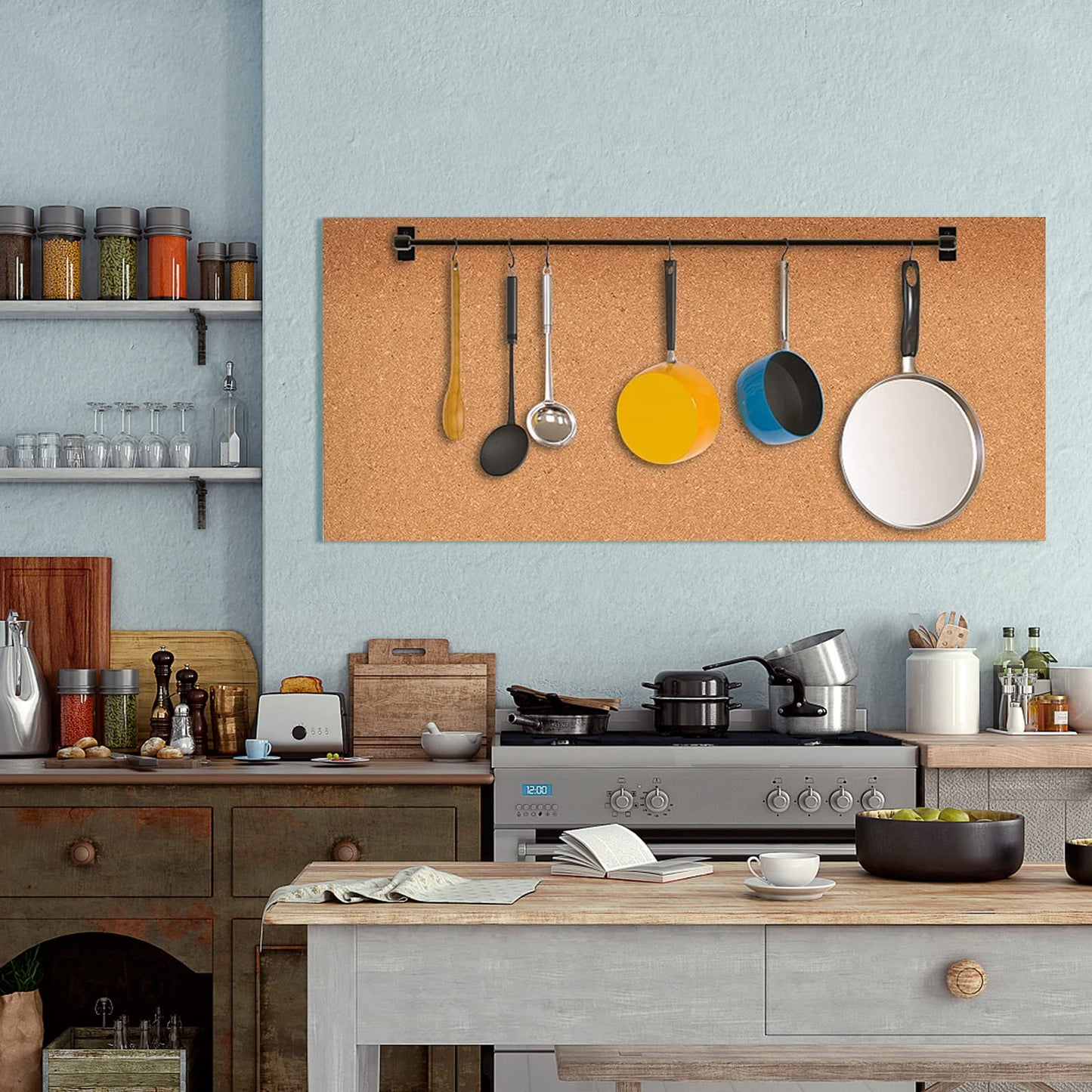 Aitakatta Cork Board Roll, 1/4" Thick Cork Boards for Walls, Approx 48"x24" Cork Board Rolls Bulletin Boards for Home School Officel(6mm,Roll,60120)