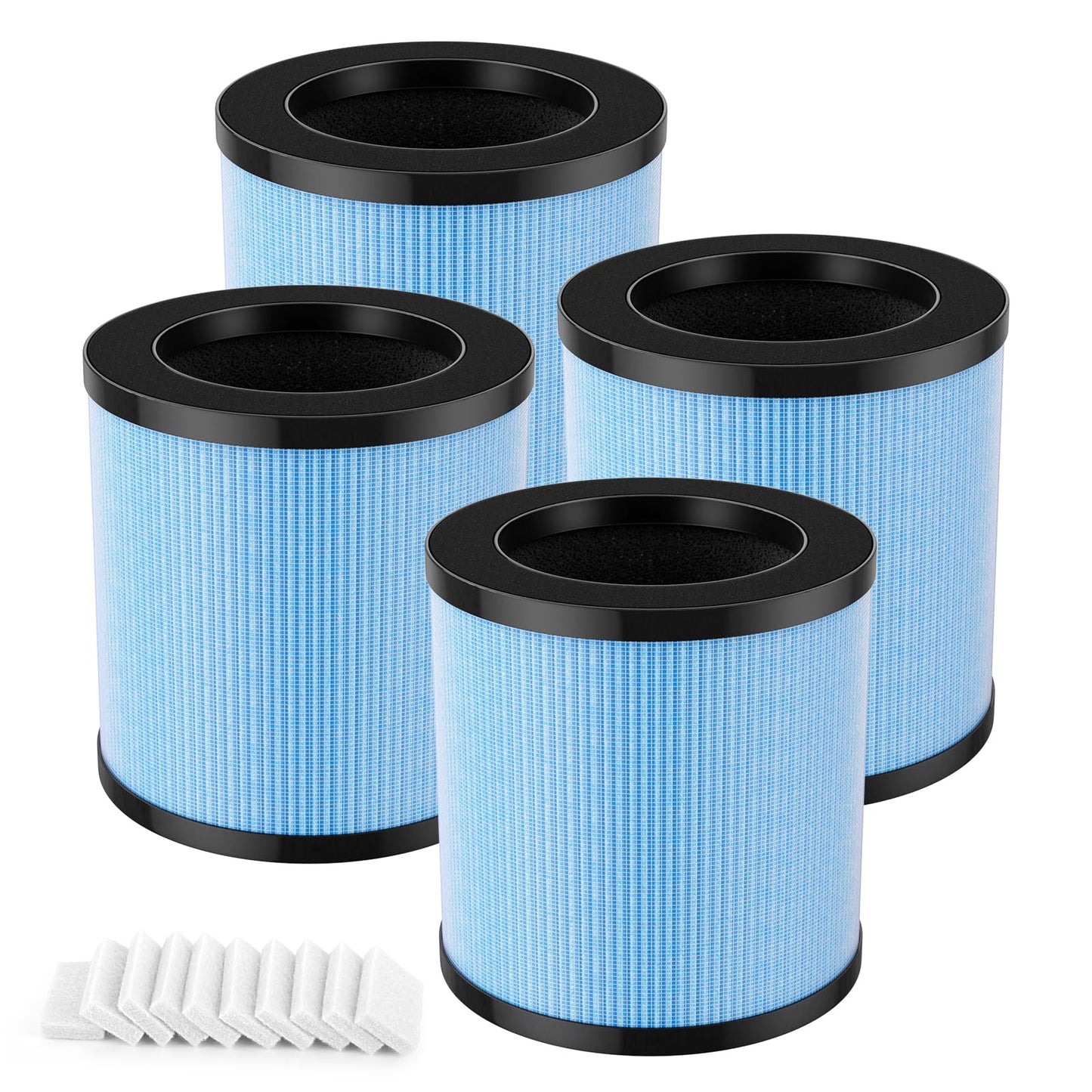 MJ002H Replacement Filter with Extra 10-Pieces Aroma pad for POMORON MJ002H/MGK21J02 Air Puri-fier, Compared to Part #MJ002H-RF,4 Pack