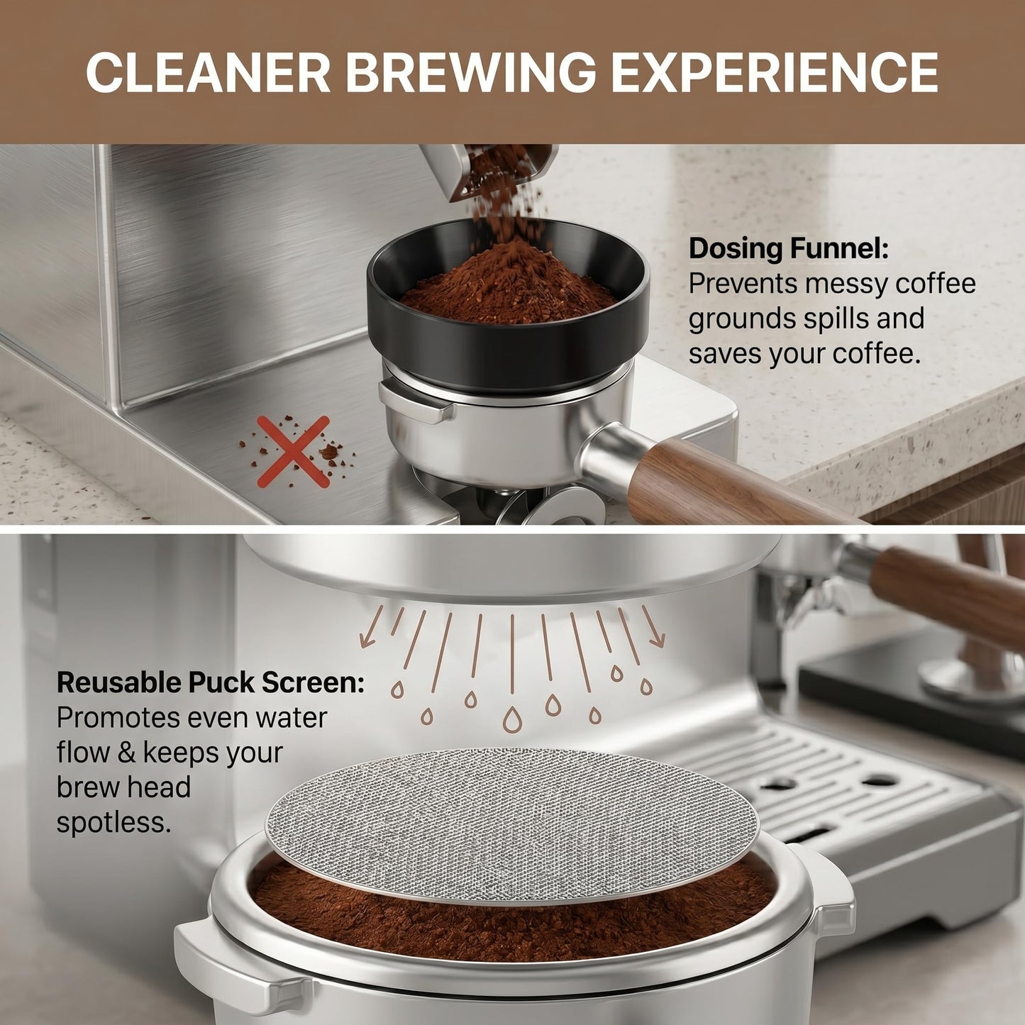 51mm Espresso Accessories Kit – 26PCS Tamping Station, Tamper, WDT Tool, Distributor, Dosing Funnel, Puck Screen, Air Duster, Stirrer, Stencils, Brush & Latte Art Pen