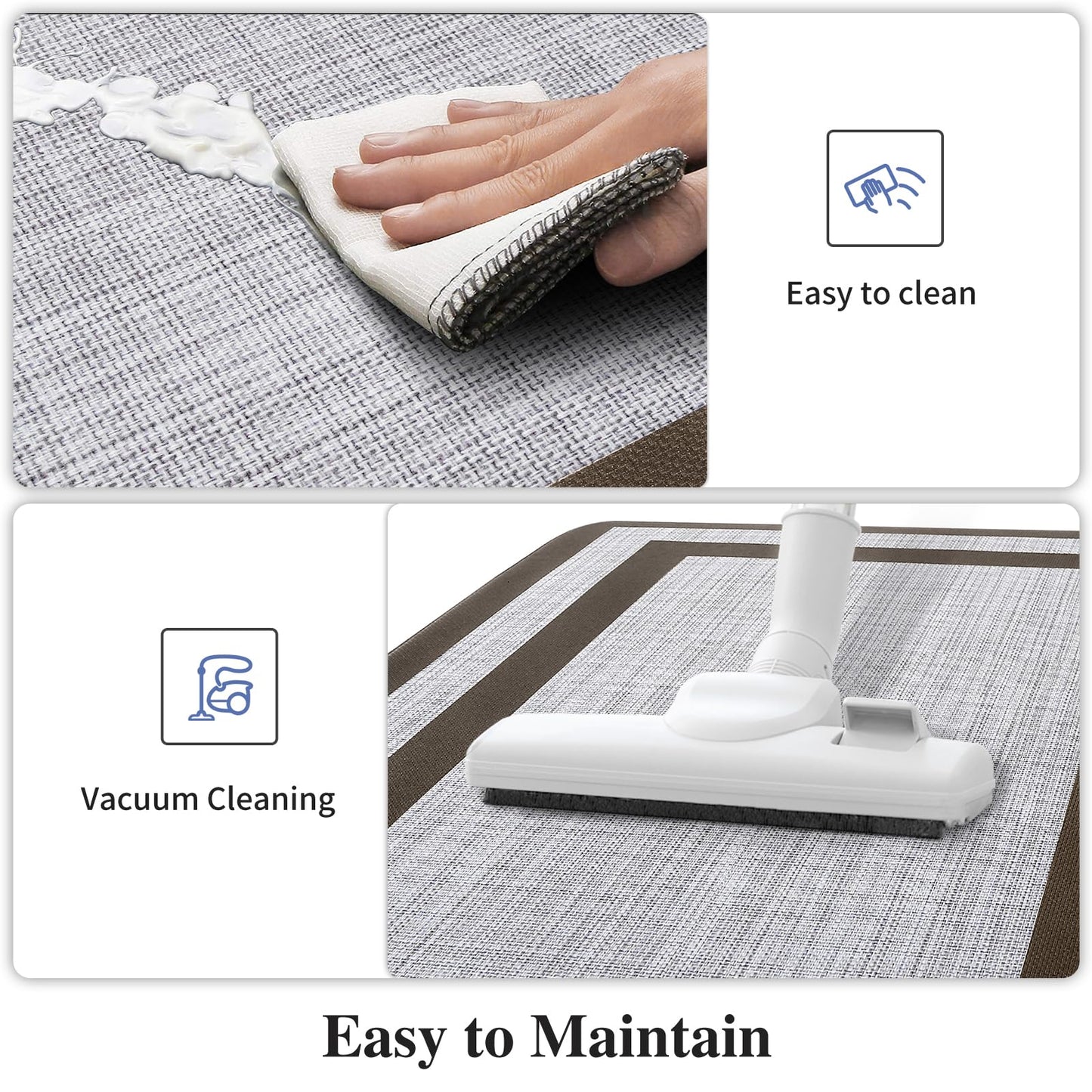 Mattitude Kitchen Mats Set of 2 Cushioned Anti-Fatigue Non-Skid Rug Sets Ergonomic Comfort Standing Mat for Kitchen, Floor, Office, Sink, Laundry,Chocolate