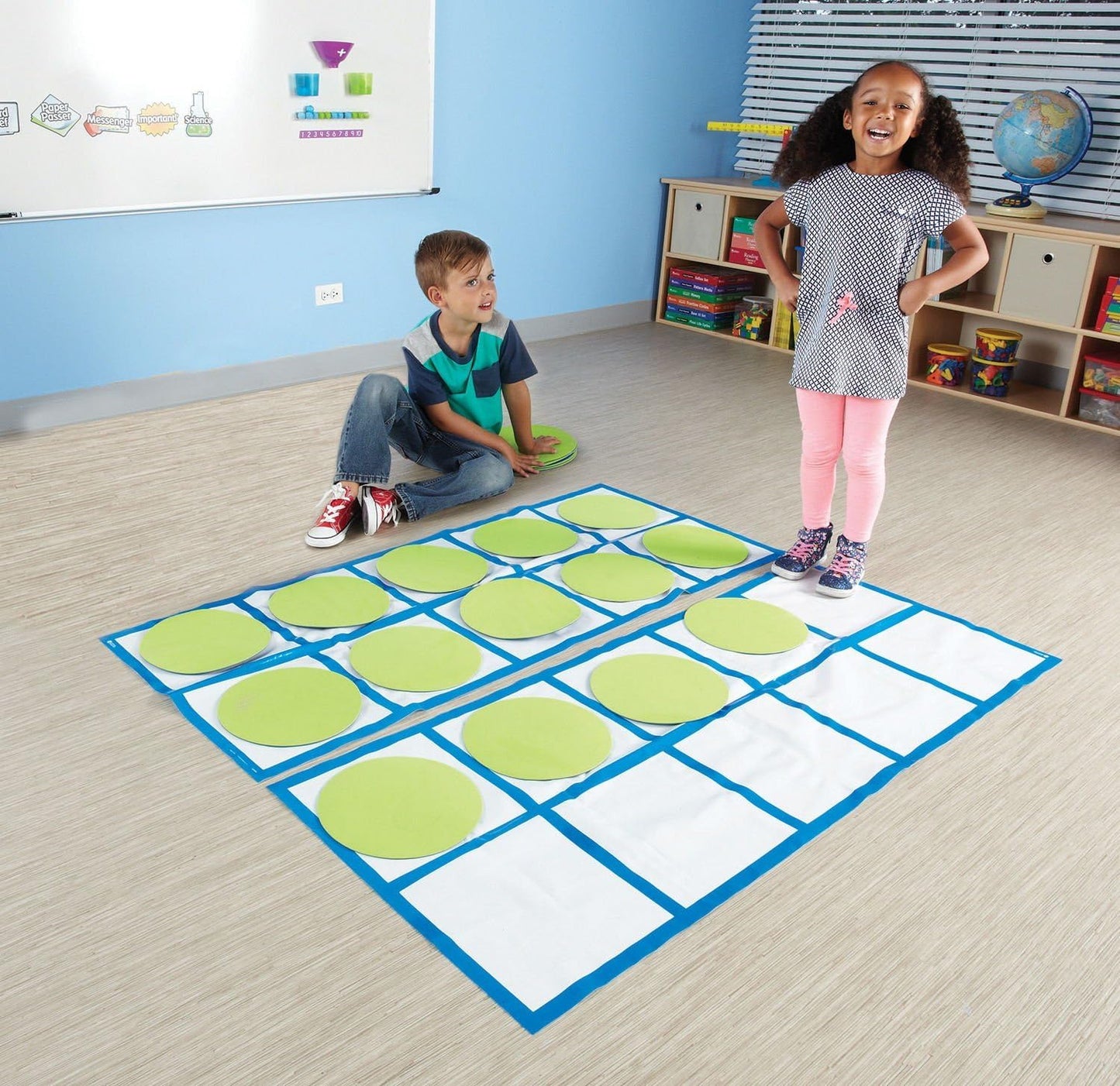 Learning Resources - Ten Frame Floor Mat Activity Set Teacher Classroom Supplies Gross Motor for Preschool Kindergarten Special Education Essentials Math Manipulatives Place Value Number Games