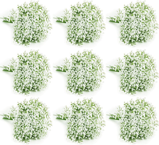 120 Pcs Baby Breath Artificial Flowers Bulk，White Artificial Flowers Artificial Baby Breath Gypsophila Flowers para Decoracion for Wedding Party Home Decoration (120 PCS)