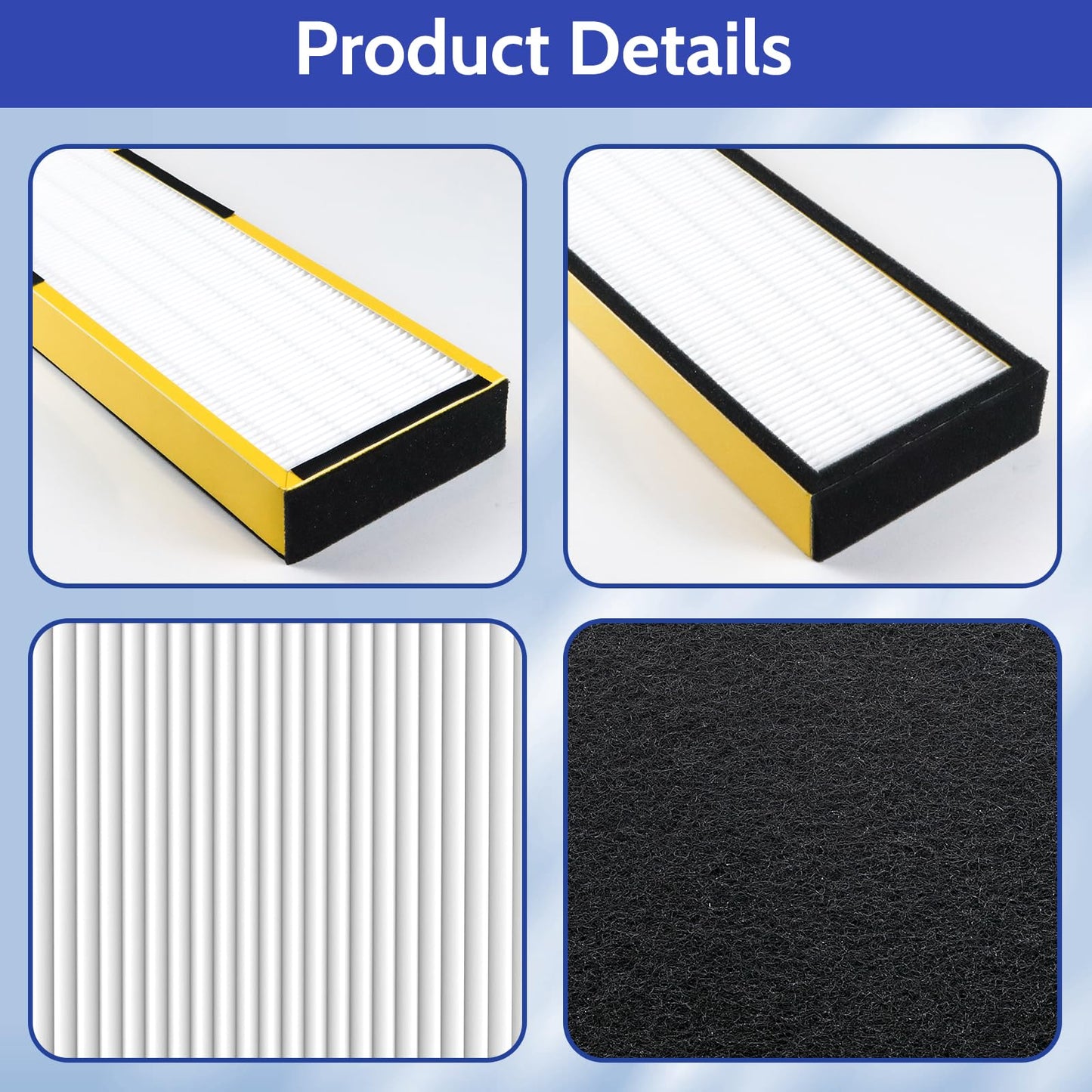 XBGG FLT5000 Filter-C True HEPA Replacement Filter for AC5000 AC5000E Air Purifier Compatible with G-Guardian AC5250PT, AC5300B, AC5350B, AC5350W, CDAP5500, 3 HEPA Filter C + 6 Pre-Filters