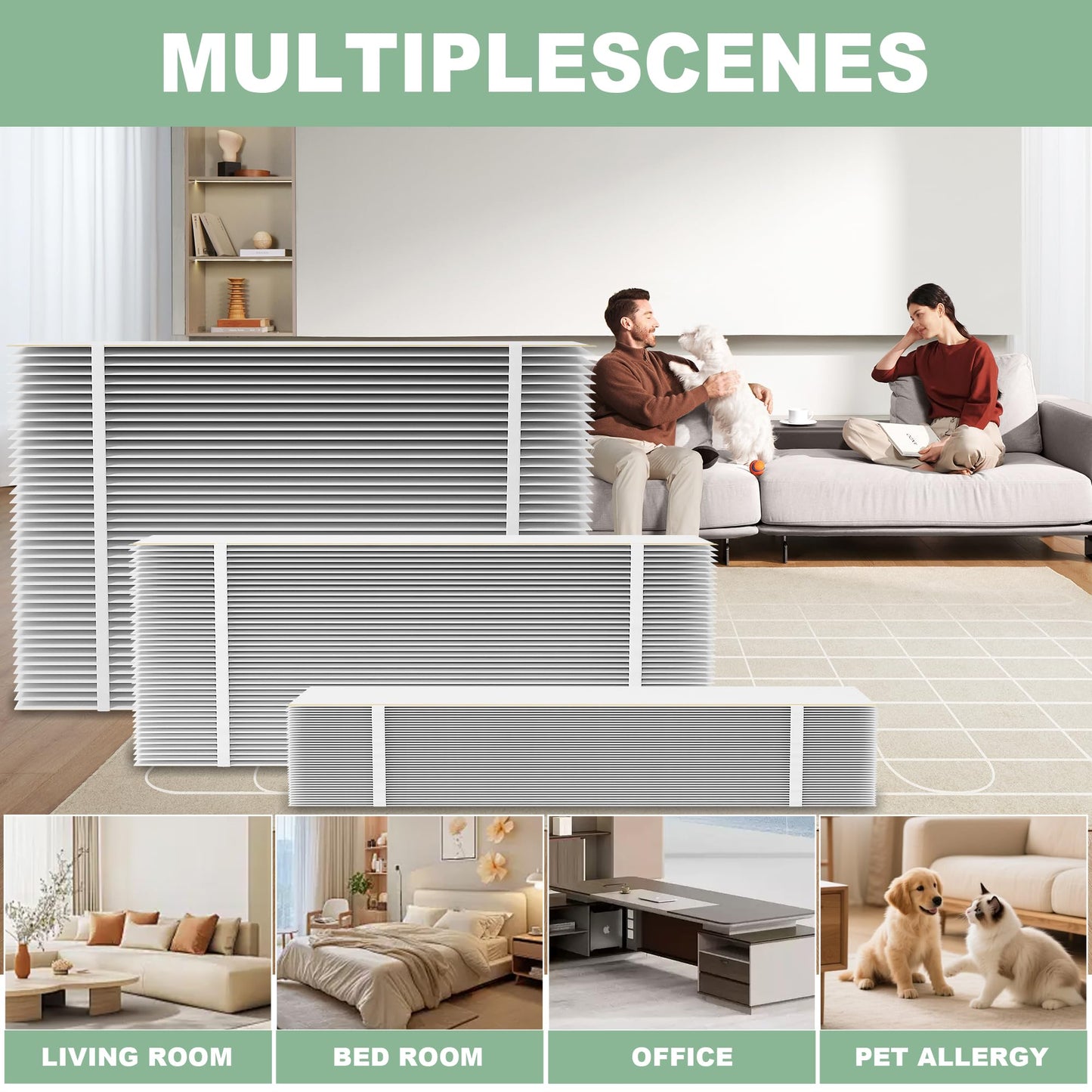 （2 Pack）201 Replacement Furnace Filter Compatible with A prilaire Space-Gard 2200,2250 Whole-House Air Purifier and X0445, 20x25x6 Air Filter Rplacement，incloud 2 Pleat Spacers