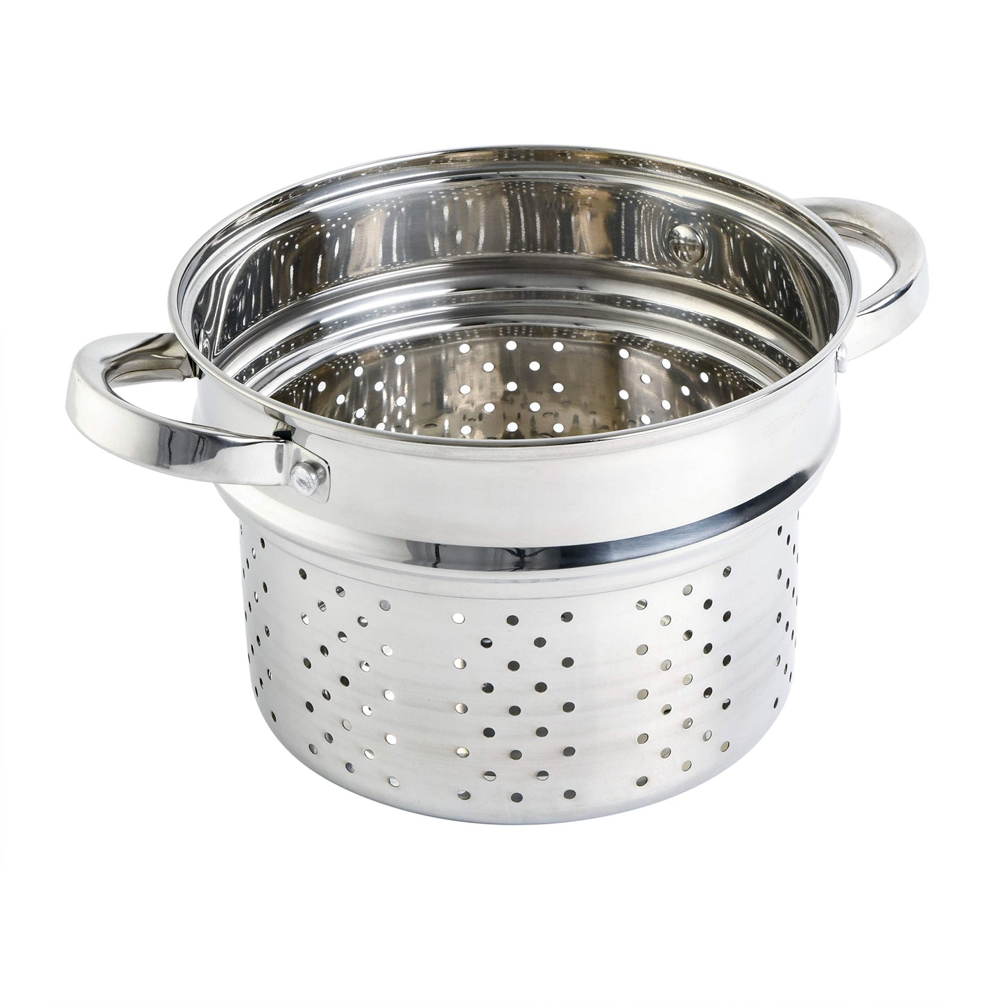 Oster Sangerfield 5-Quart Stainless Steel Pasta Pot Set with Steamer Basket and Lid – Durable Kitchen Cookware for Boiling and Steaming