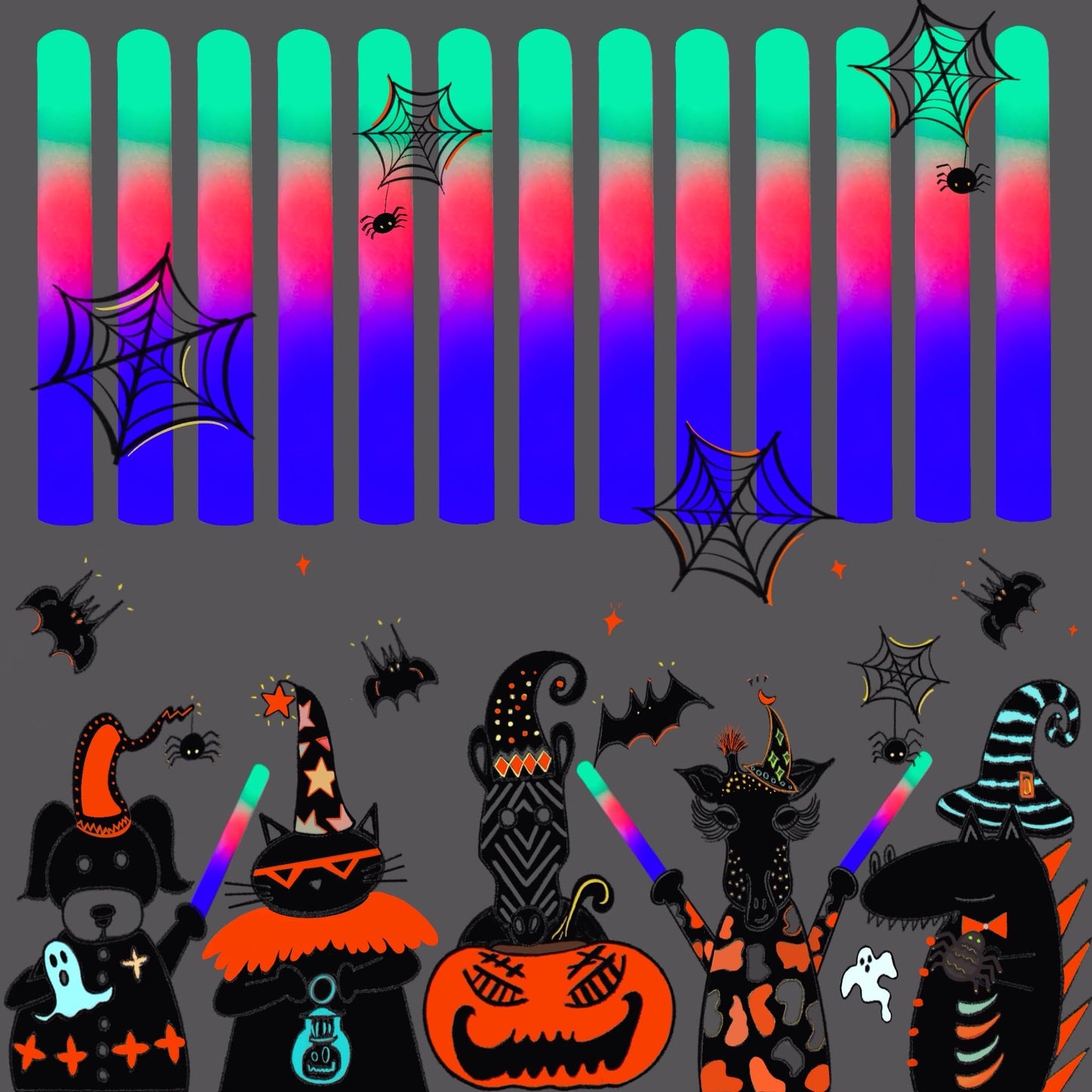 100-Bulk Pack Glow Foam Sticks – UltraBright 3 Flashing Modes, great for kids’ parties, Halloween, school events, campouts & more. From a fun-loving, U.S.-owned small business!