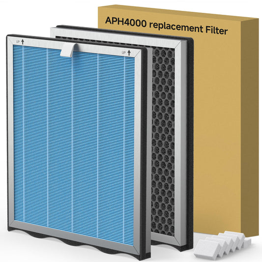2 Packs APH4000 Replacement Filter Compatible with KNKA APH4000 Air Purifi-er with 6 Aroma Pads, Pet Care Filter – Purple