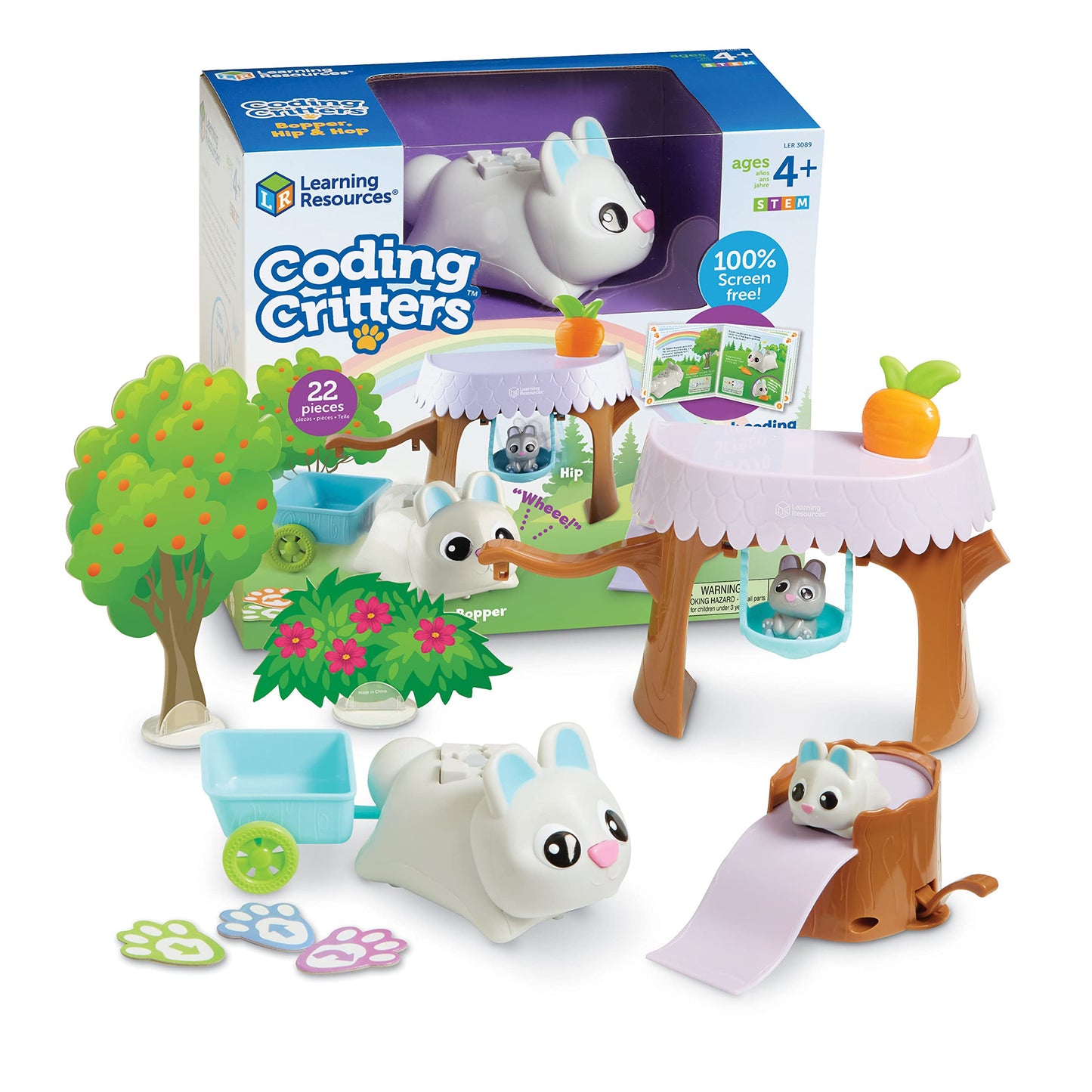 Learning Resources Coding Critters Bopper - 22 Pieces, Ages 4+, Screen-Free Toy For Kids, Interactive STEM Pet, Preschool Activity