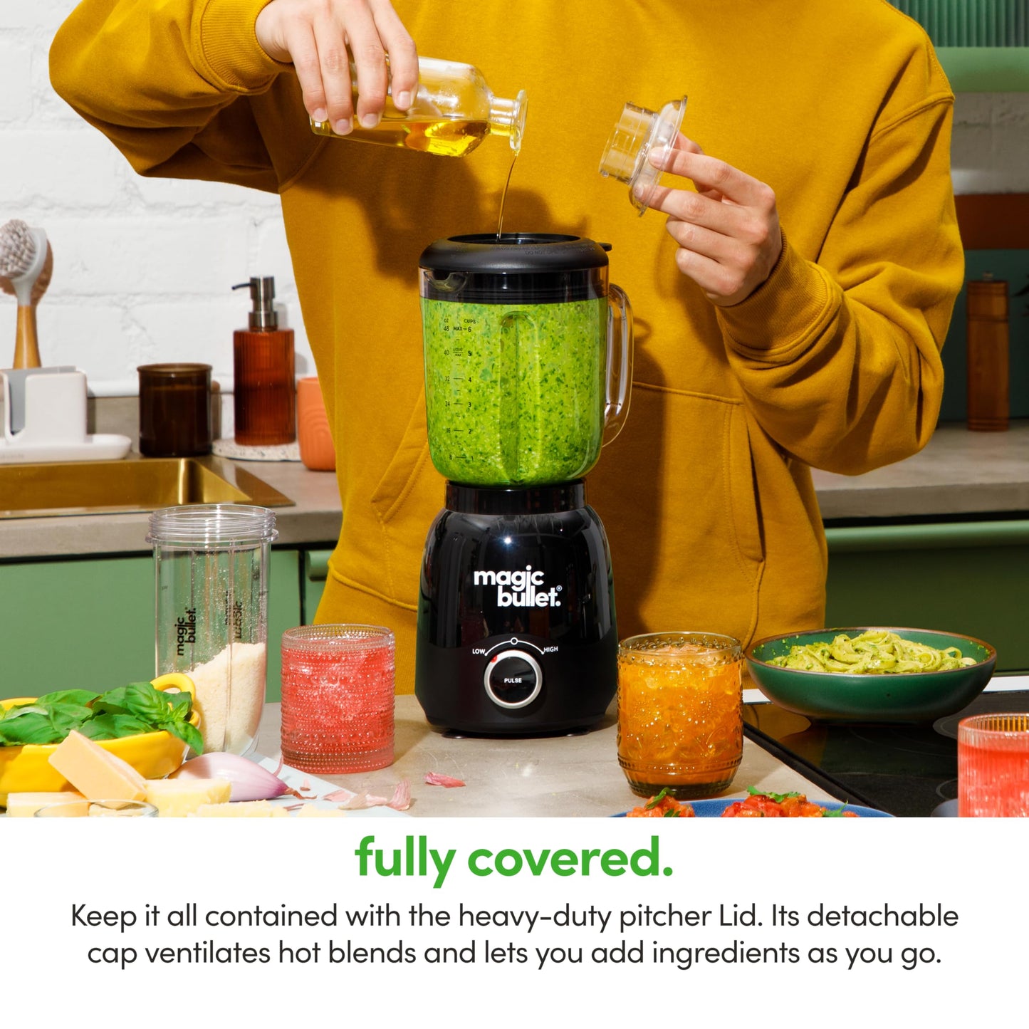 magic bullet Combo Blender, 48oz Pitcher, Blending Cup, Simple Speed Dial – MBF50200AK