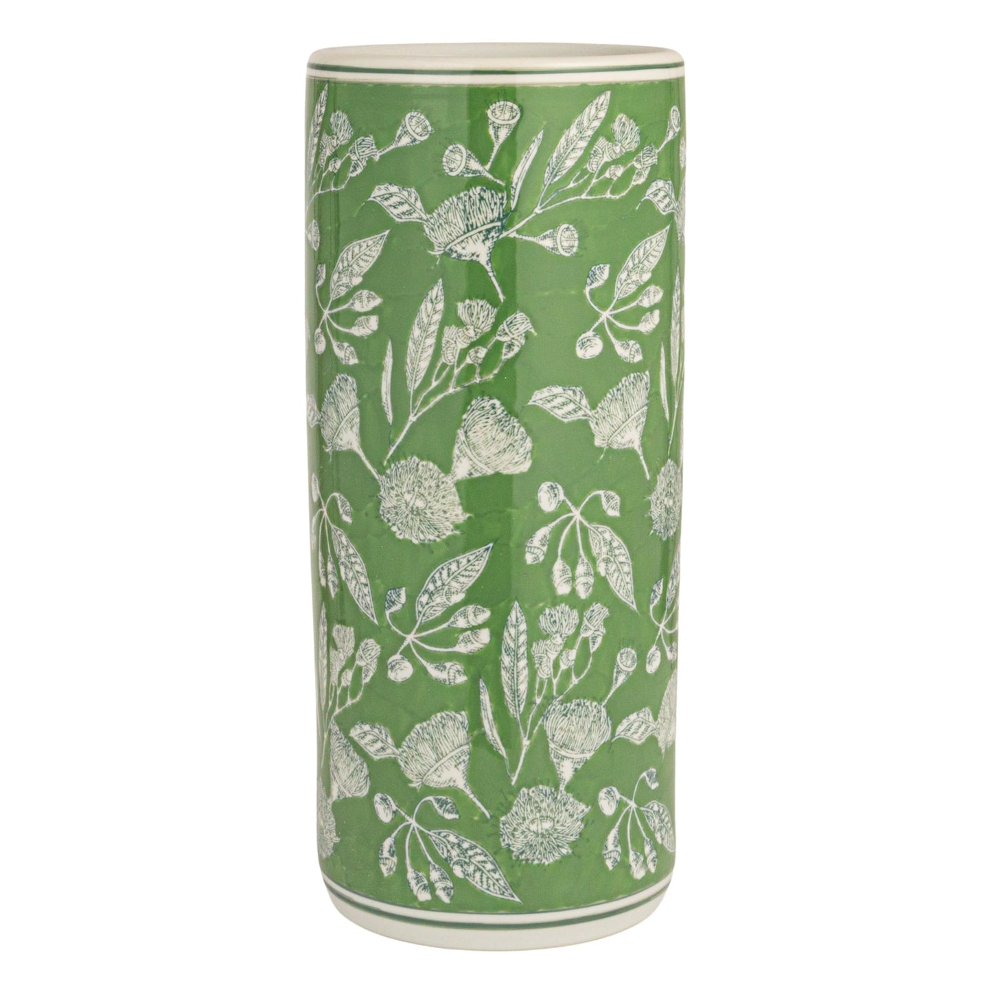 Creative Co-Op Ceramic Umbrella Stand, Green