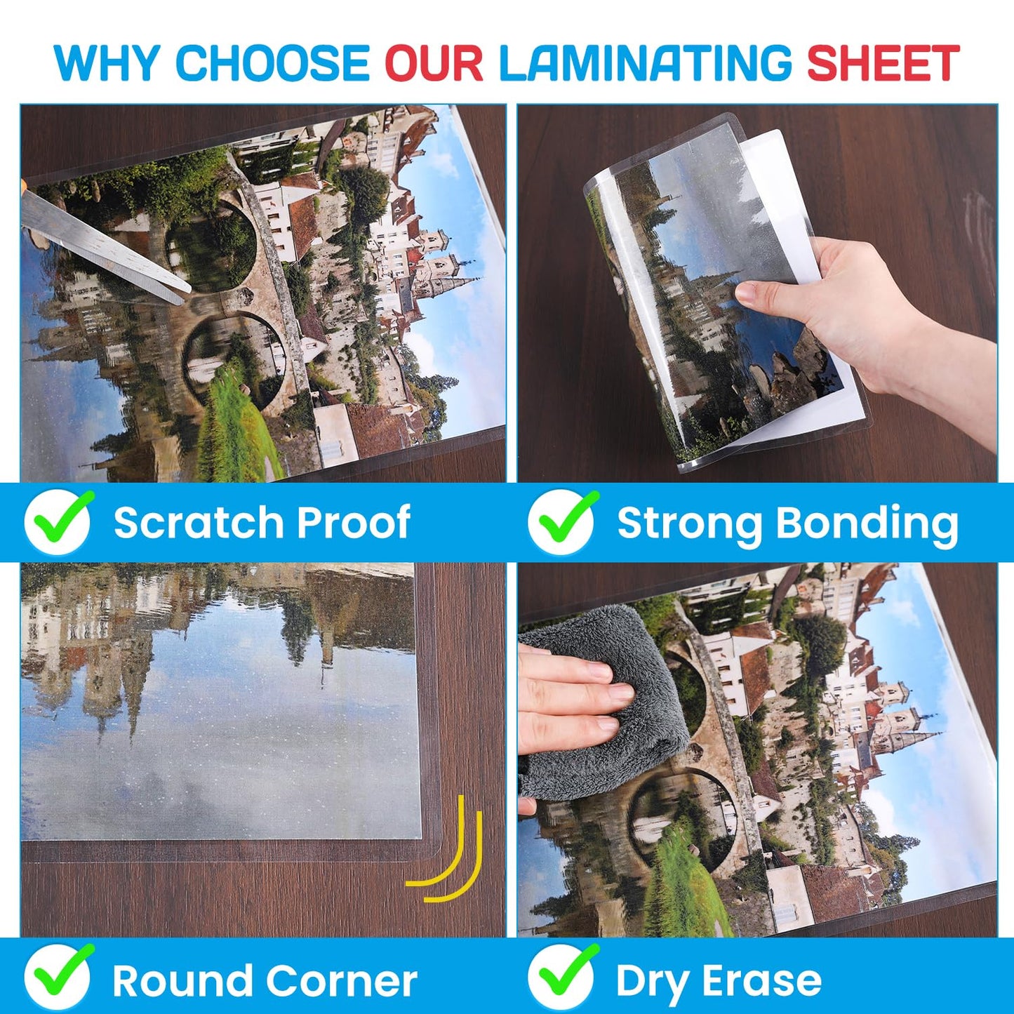 CAREGY 200 Pack Laminating Sheets, Hold 11 x 17 Inch Sheet, 3 Mil Clear Thermal Laminating Pouches 11.5 x 17.5 Inch Lamination Sheet Paper for Laminator, Round Corner