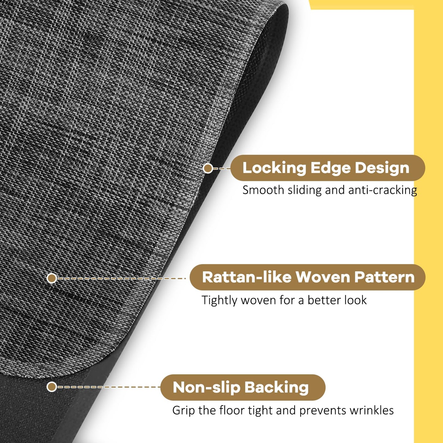 BesWin Large Office Chair Mat for Hardwood Floor, 48" x 60" Desk Floor Mat for Rolling Chair, Heavy Duty Anti-Slip Floor Protector Rug for Home Office, Black