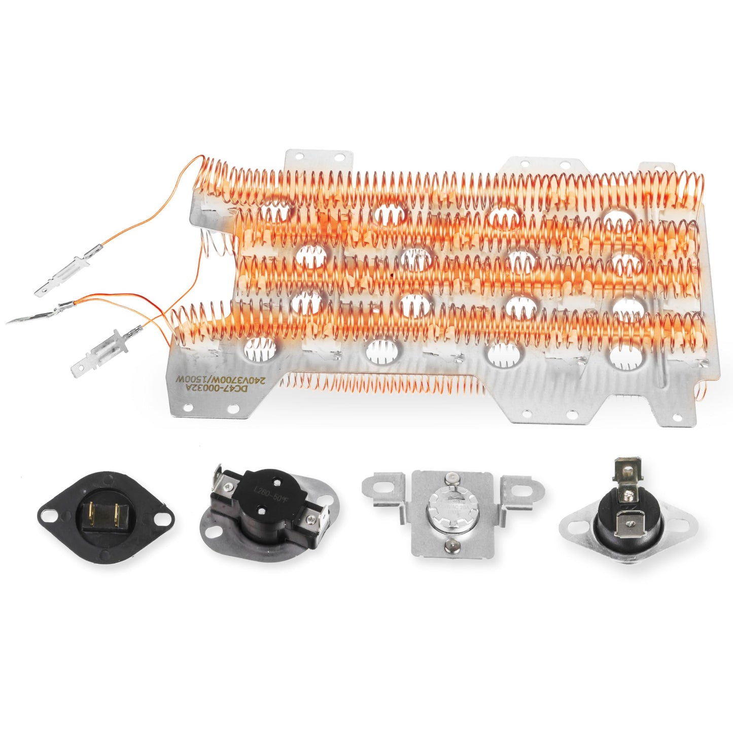 [2026 Upgraded] BlueStars DC47-00032A Dryer Heating Element Kit - Includes DC47-00018A, DC96-00887A, DC47-00016A, DC32-00007A for 3-Wire Samsung DVE52M8650V/A3 DVE54R7600C/A3 DVE45R6300C/A3