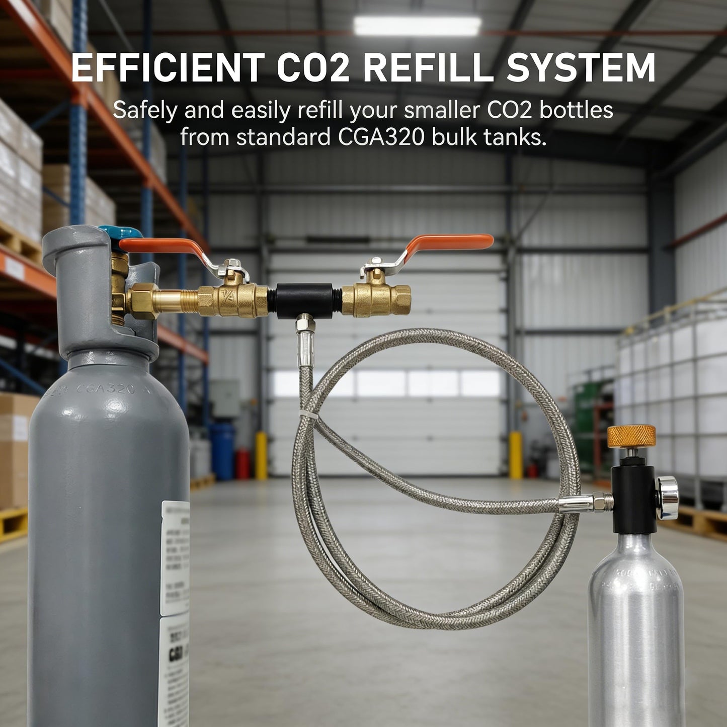 Soda Machine CO2 Cylinder Refill Adapter Hose Soda Maker Co2 Canister Refill Station for Filling Soda blue Co2 Bottle
