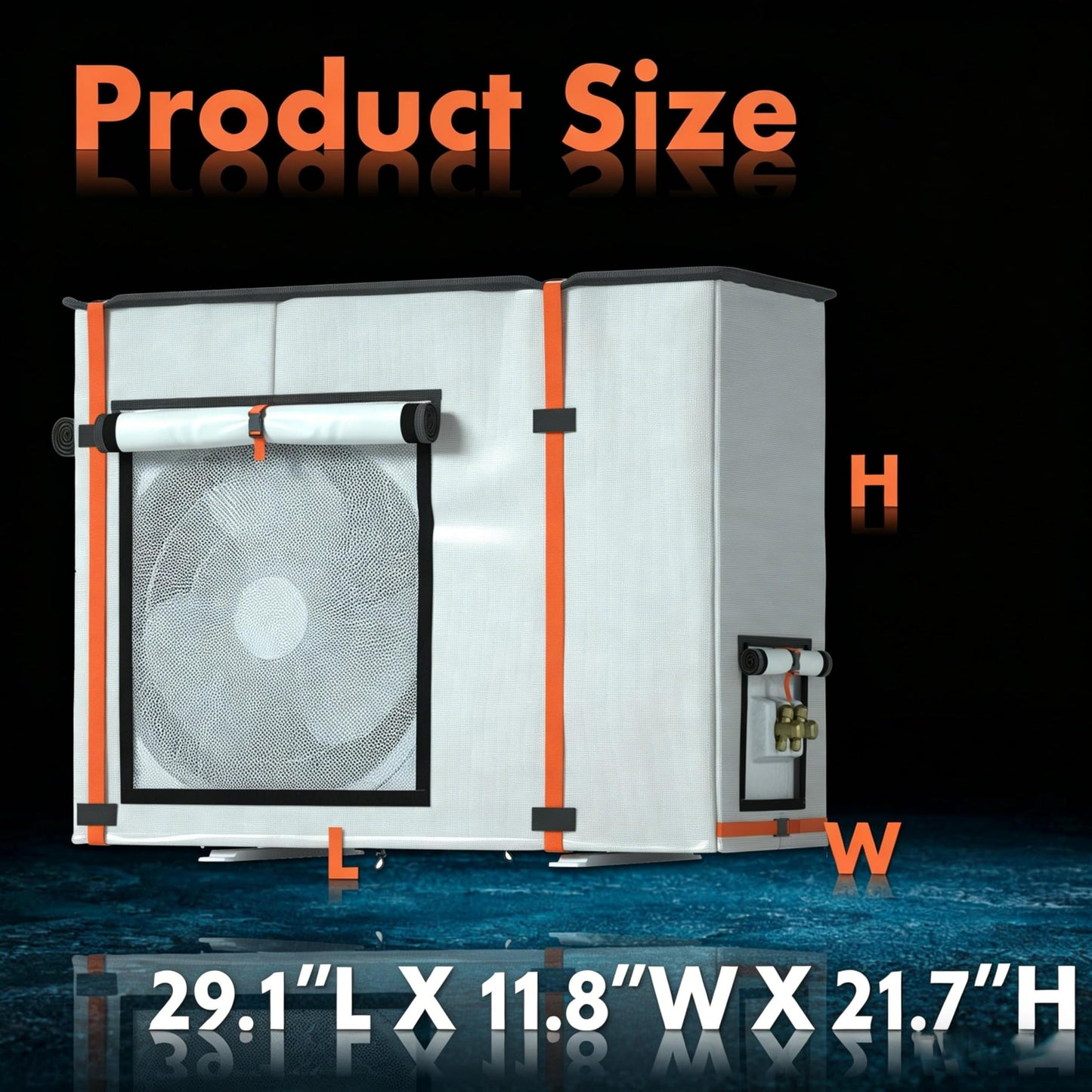 Mini Split Cover for Air Conditioner Outside Unit, 29.1"L x11.8"W x 21.7"H Outdoor Air Conditioner Cover Can beUsed in Air Conditioner Operation, AC Protector for 9000-12000 BTU