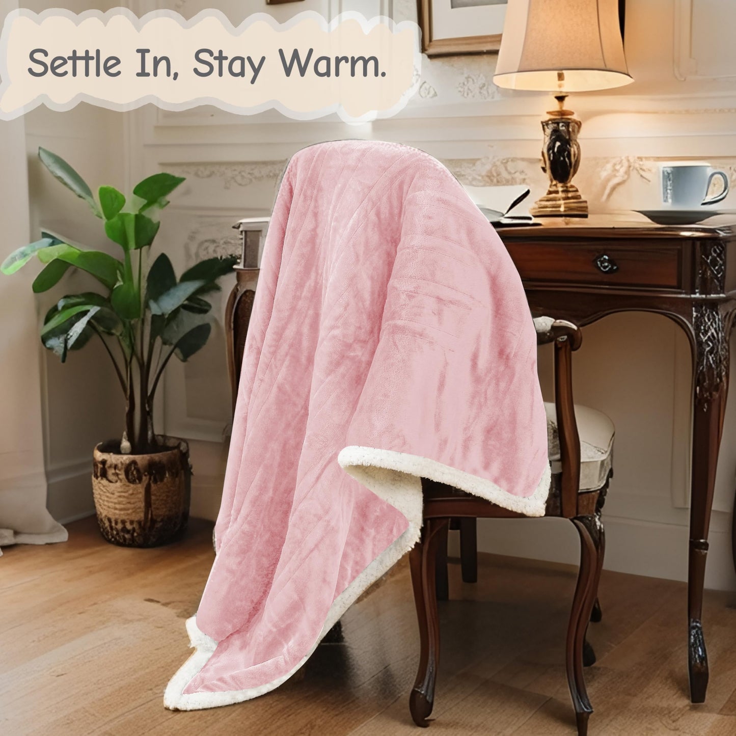 Electric Heated Blanket Full Size 72"x84", Soft Flannel with Overheat Protection, 9 Adjustable Heat Settings & 10-Hour Auto-Off Timer, Fast Heating for Winter Comfort, for Couch & Bed, Pink