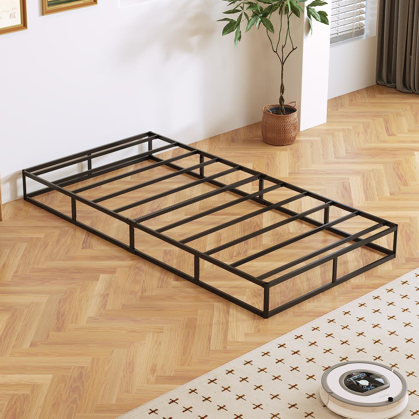 Arhomefurni Twin Box Spring, Heavy Duty Metal Frame Mattress Foundation with Fabric Cover, Easy Assembly, Noise-Free (7 Inch, Twin)