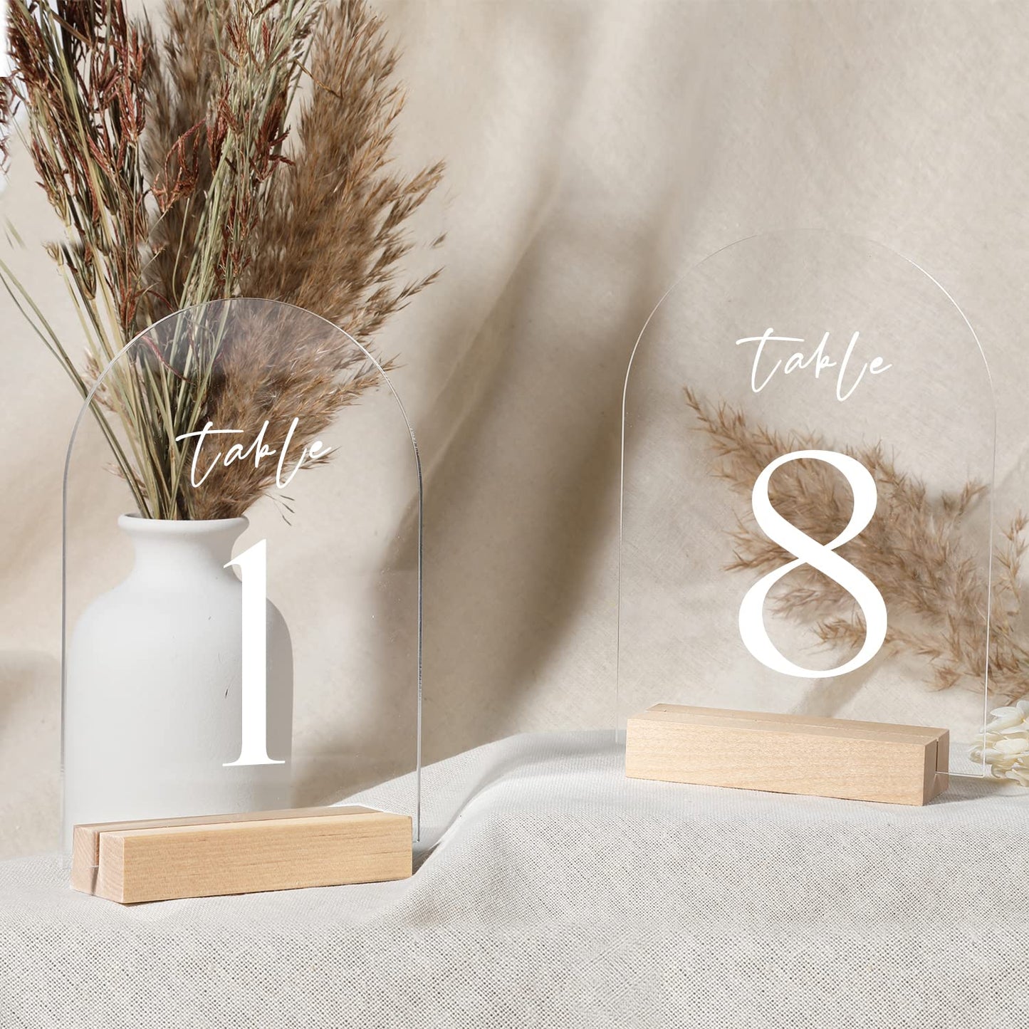 UNIQOOO 20 Pack 4" Birch Wood Stands for Wedding Acrylic Sign, Wood Table Number Holders for 1/8 Thick Acrylic Sheets | Wedding Display Stand, Card Holder, Great for Bar Menu, Retail Sign, Party and Events
