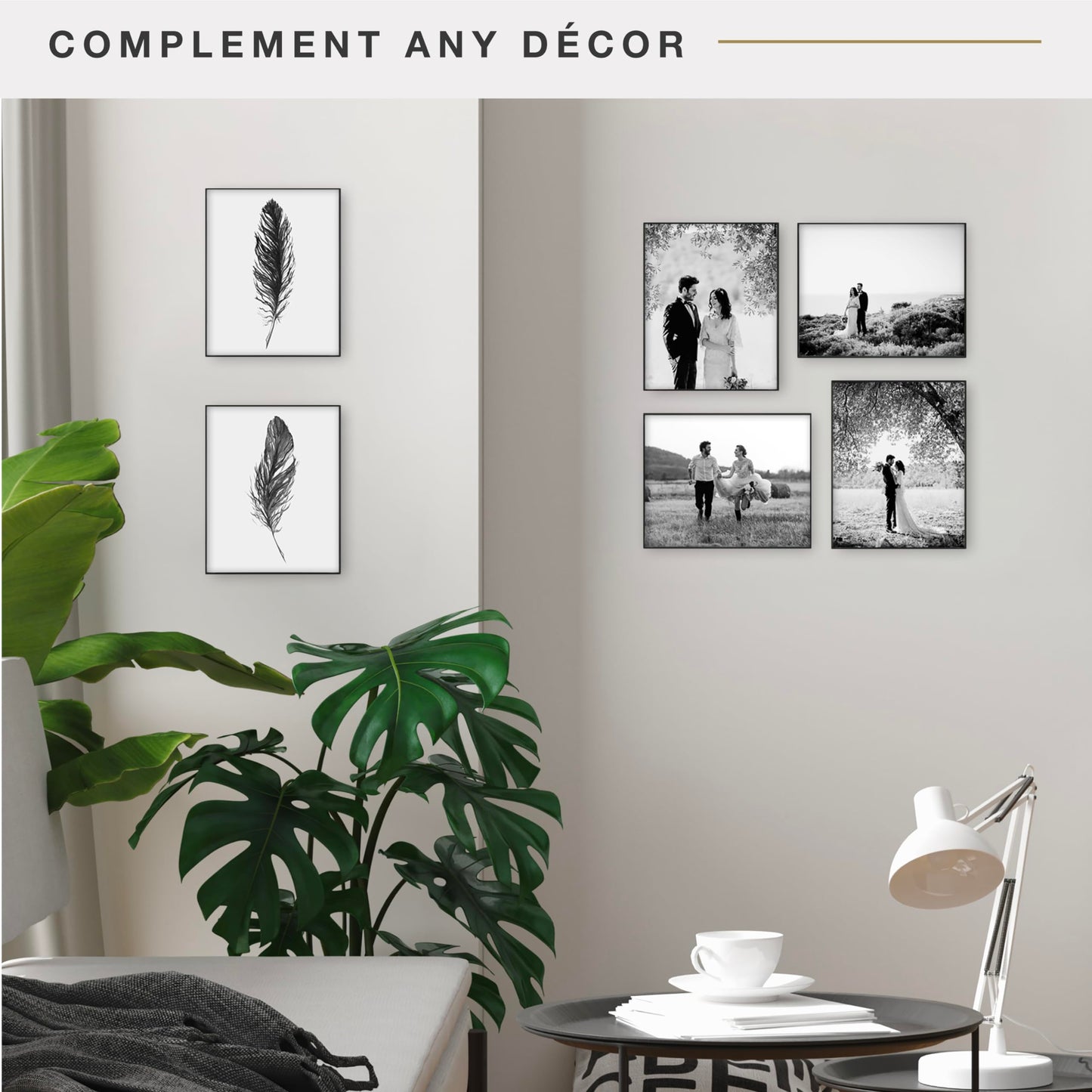 MCS Format 8x10 Picture Frame Black, Vertical & Horizontal Wall Hanging Picture Frame for Photos & Art Prints (6-Pack)