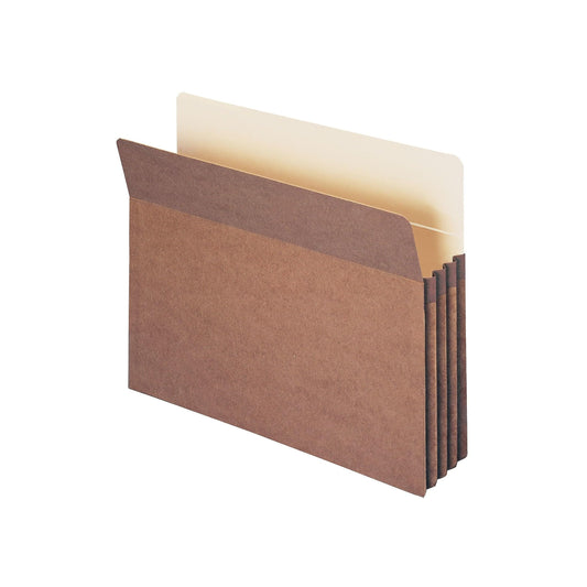 Smead File Pocket, Straight-Cut Tab, 3-1/2" Expansion, Letter Size, Redrope, 25 per Box (73224)