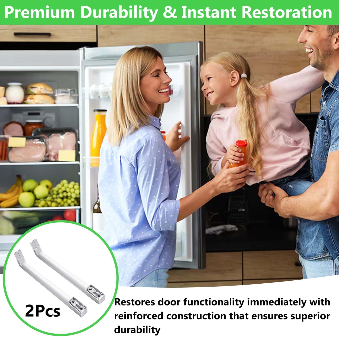 WR12X32352 White Door Handle Set for GE Refrigerator 丨Compatible with WR12X27039 WR12X21157 AP6985344 WR12X48765 EAP12749321 PS12749321