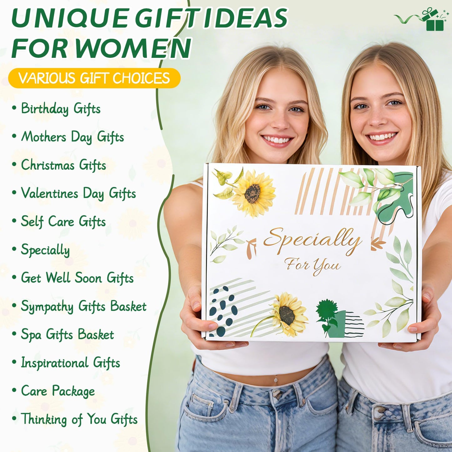 Gift Basket for Women, Get Well Soon & Care Package Present for Women, Thinking of You, Encouragement Sympathy Gifts, Feel Better Gift for Mom Friend Sister Wife Grandma Teacher Nurse