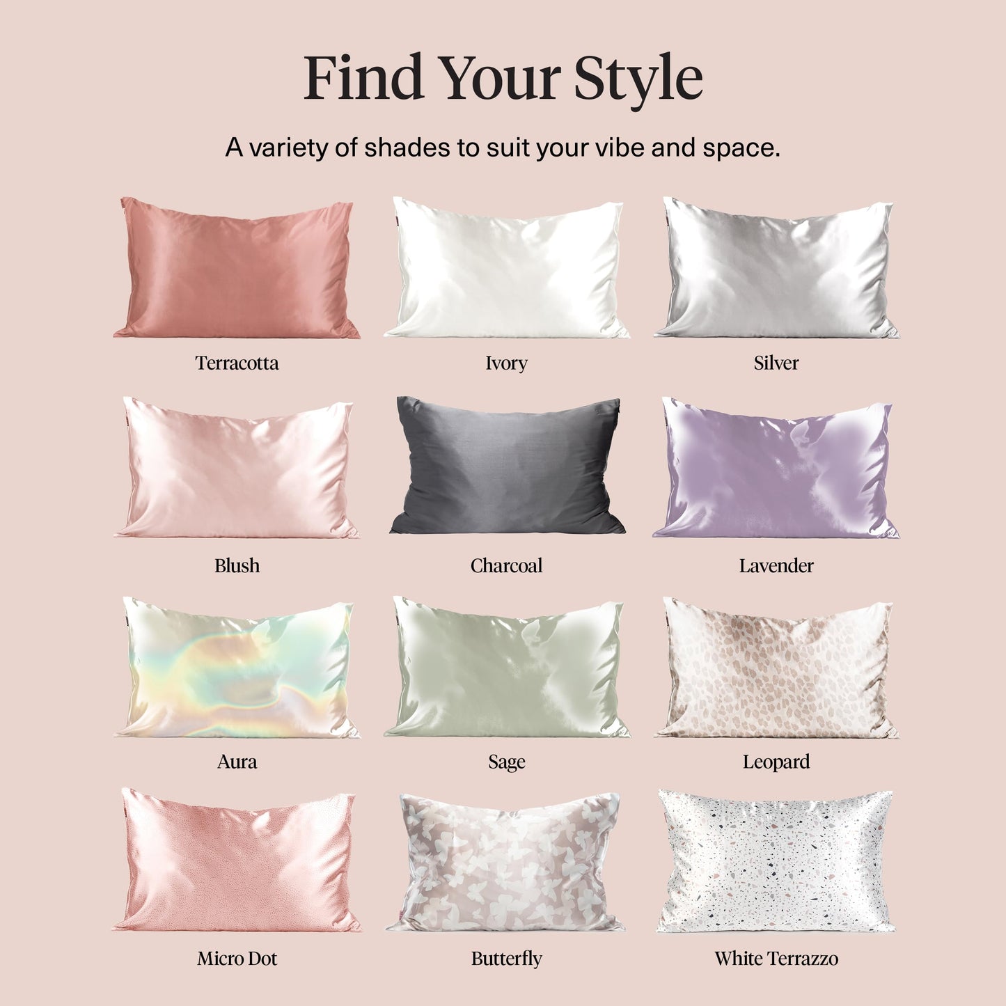Kitsch Satin Pillowcase with Zipper for Hair & Skin - Softer Than Silk Pillow Cases, Smooth Cooling Satin Pillow Case, Wrinkle-Free, Machine Washable - Pillow Cases Standard Size 19x26 - Blush, 2pcs