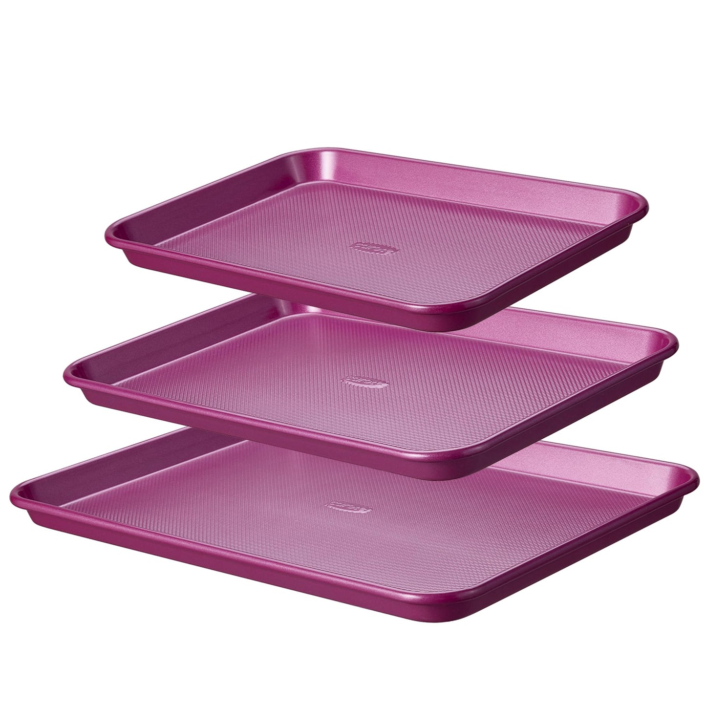 CAROTE 3-Piece Baking Pan Set - Bakeware Set, Baking Sheet Set Including 13 Inch 15 Inch 17 Inch Sheet Pan, Cookie Sheet for Baking, Royal Violet