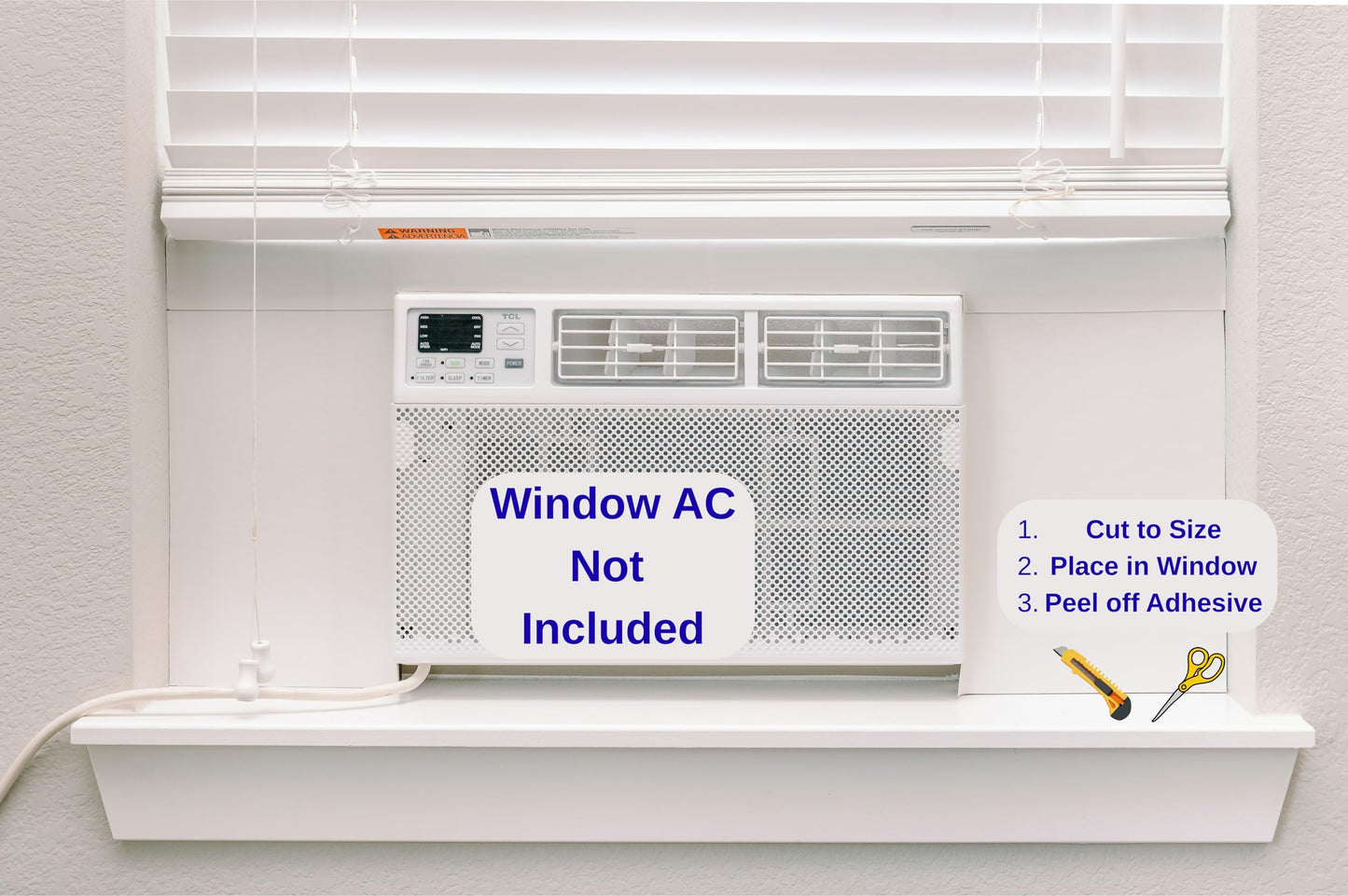 Breeze Stop Surround Insulation Side Panels White for Window AC Unit Indoor Air Conditioner Cover for Winter and Summer