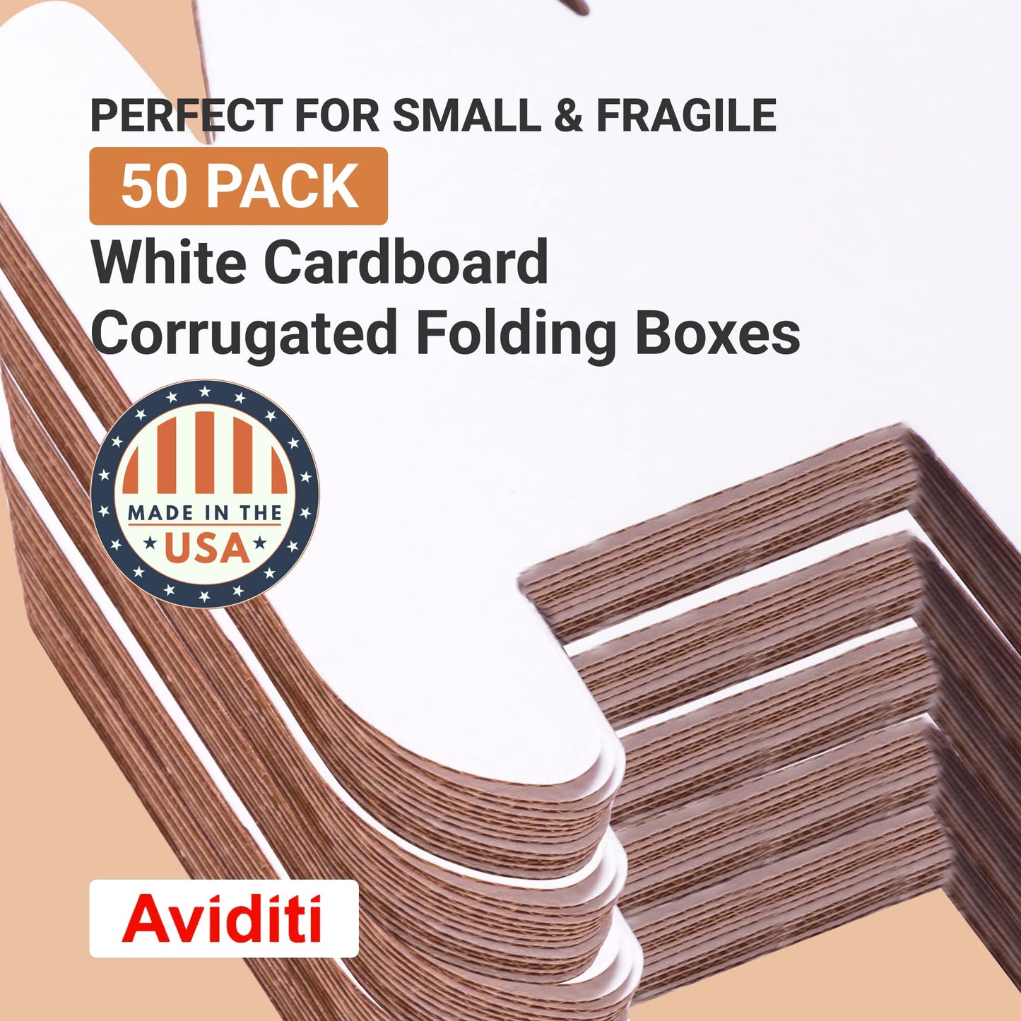Box USA Shipping Boxes Small 5"L x 3"W x 2"H 50-Pack - Corrugated Cardboard Box for Moving, Mailing, Packing, Packaging and Storage