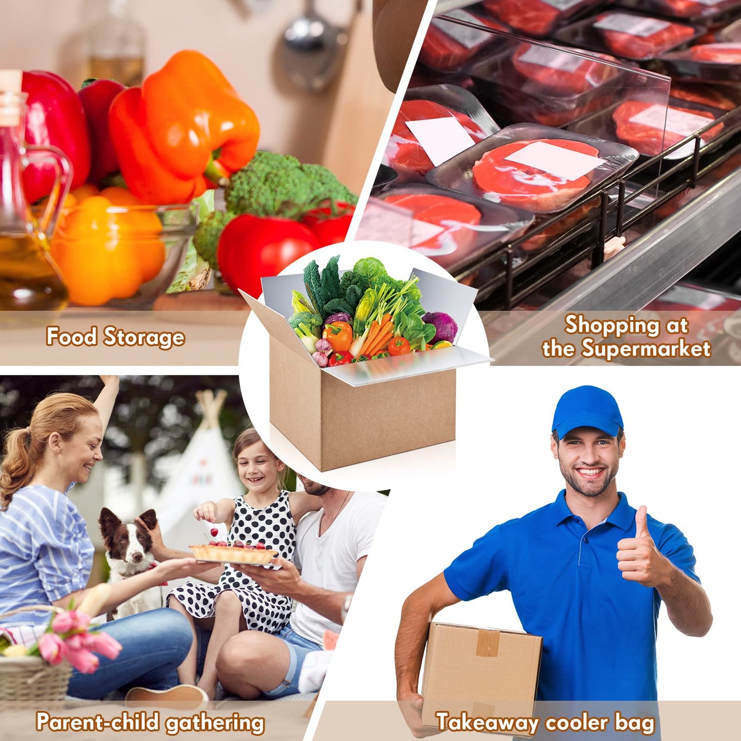 Nuanchu 10 Pieces Insulated Shipping Boxes, 9" x 5" x 6" Double Insulated with Aluminum Foil Liner Thermal Insulation Cold Reusable Mailing Box for Cold Food, Shipping, Mailing, Packing