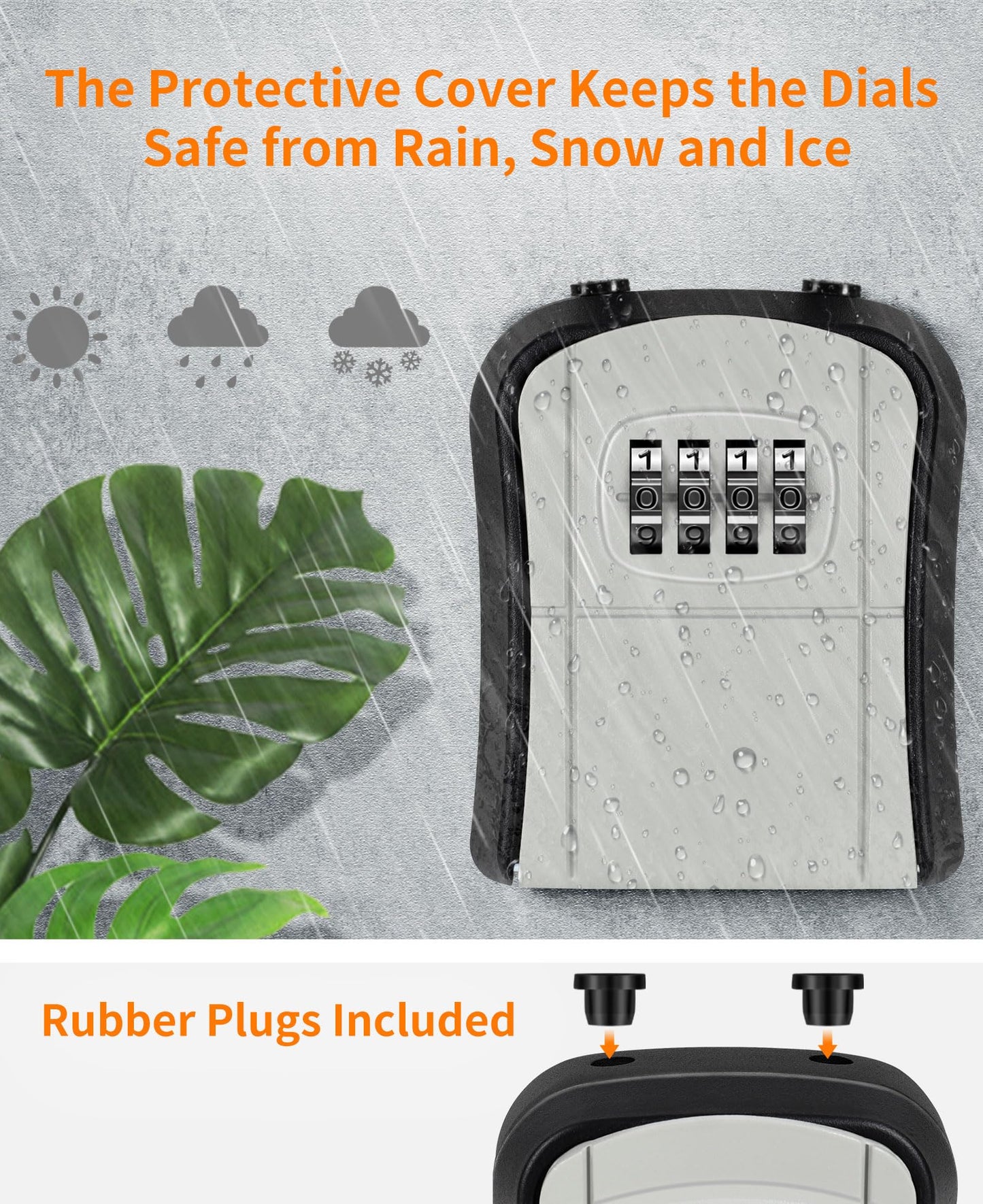 Portable Key Lock Box,Key Holder Safe Security Lock Box for Indoor, Outdoor, Garage, Garden, Store (4 Pack, Grey)