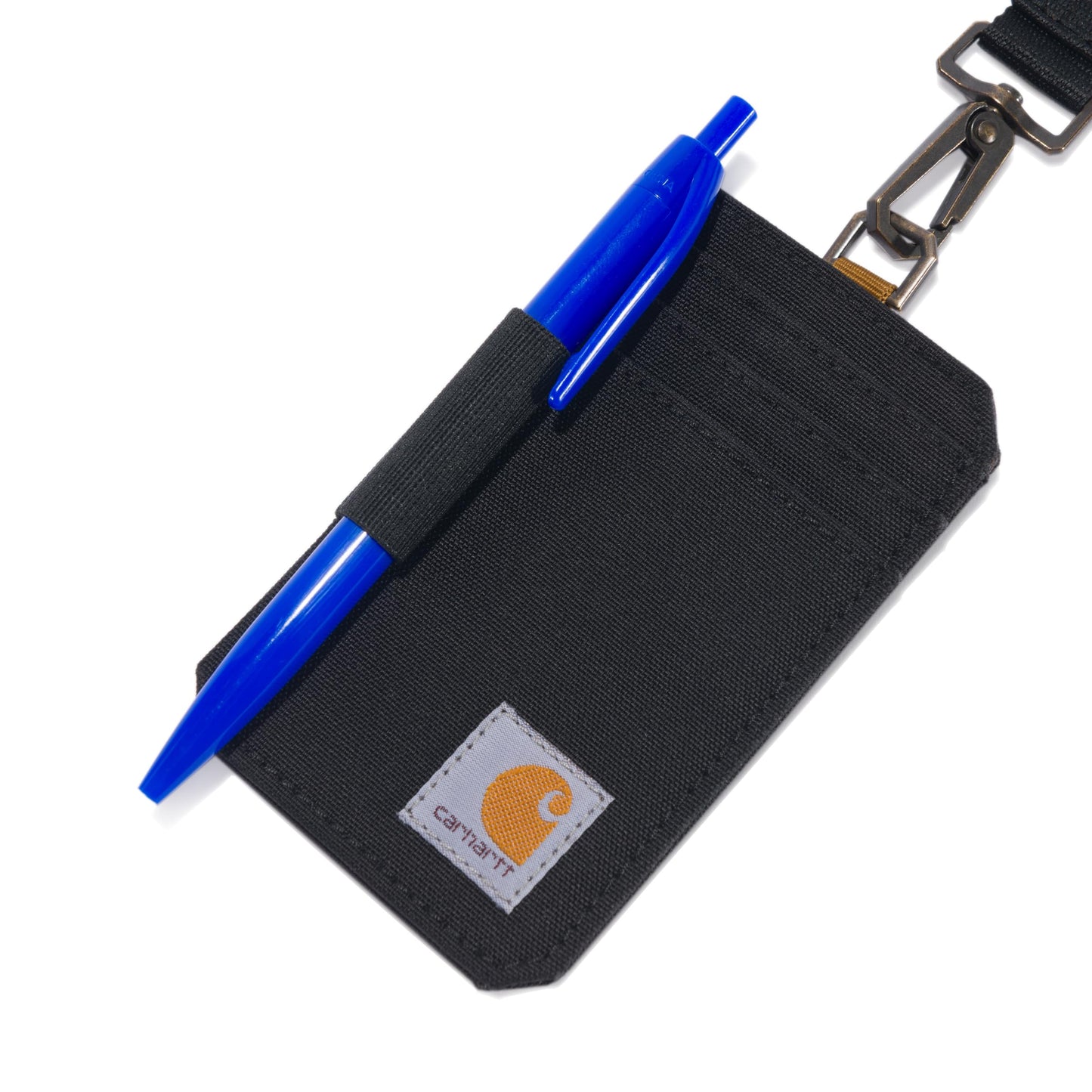 Carhartt unisex adult Nylon Duck Id Holder and Lanyard, Water-repellent Canvas Id Holder With Reflective Lanyard Wallet, Nylon Duck (Black), One Size US