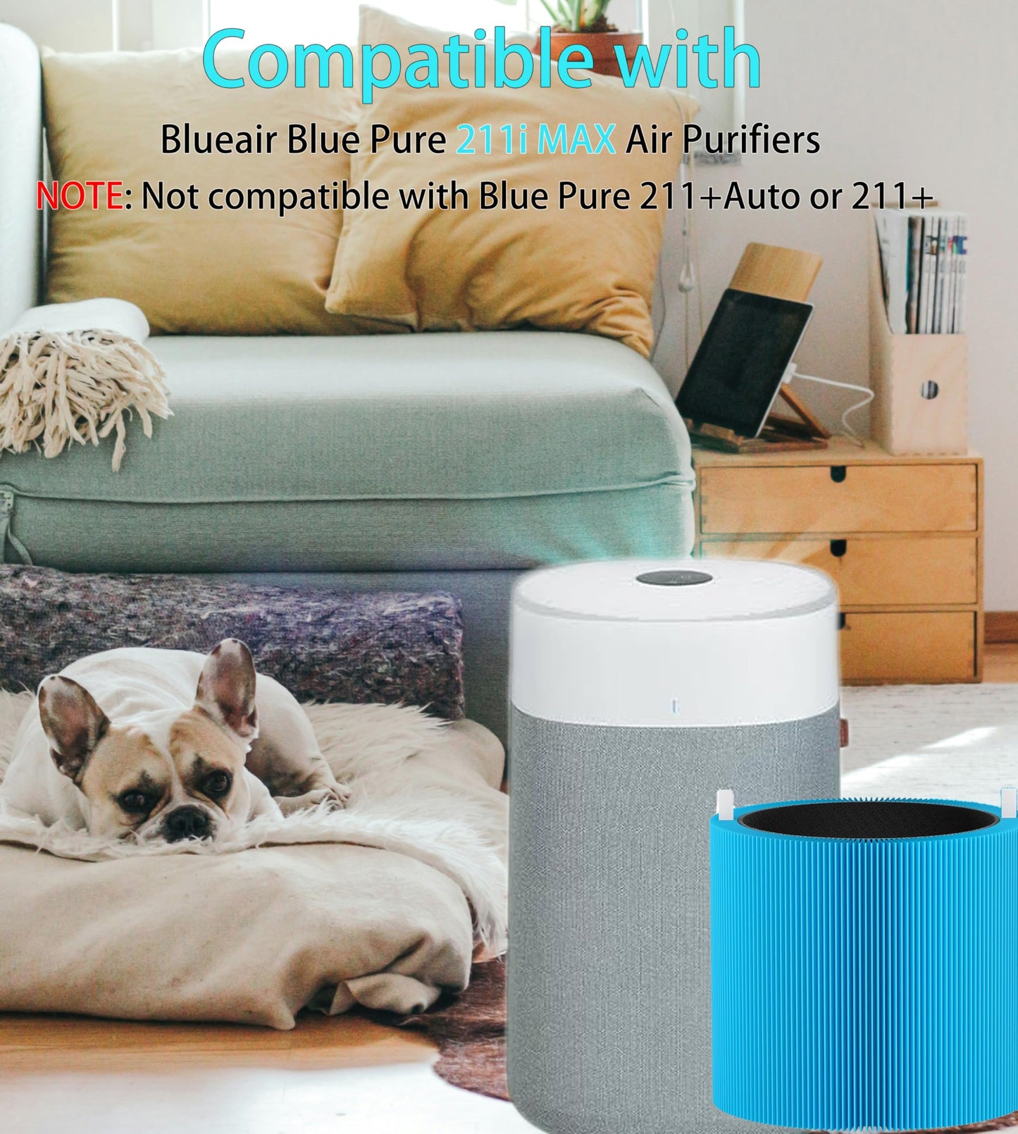 Selfgurher 211i Max AllergenBlock Replacement Filter Compatible with Blue Pure 211i Max Air Purifier, Premium Filter and Activated Carbon for Blue Pure 211i Max, Compare to part # F2MAX 2pack