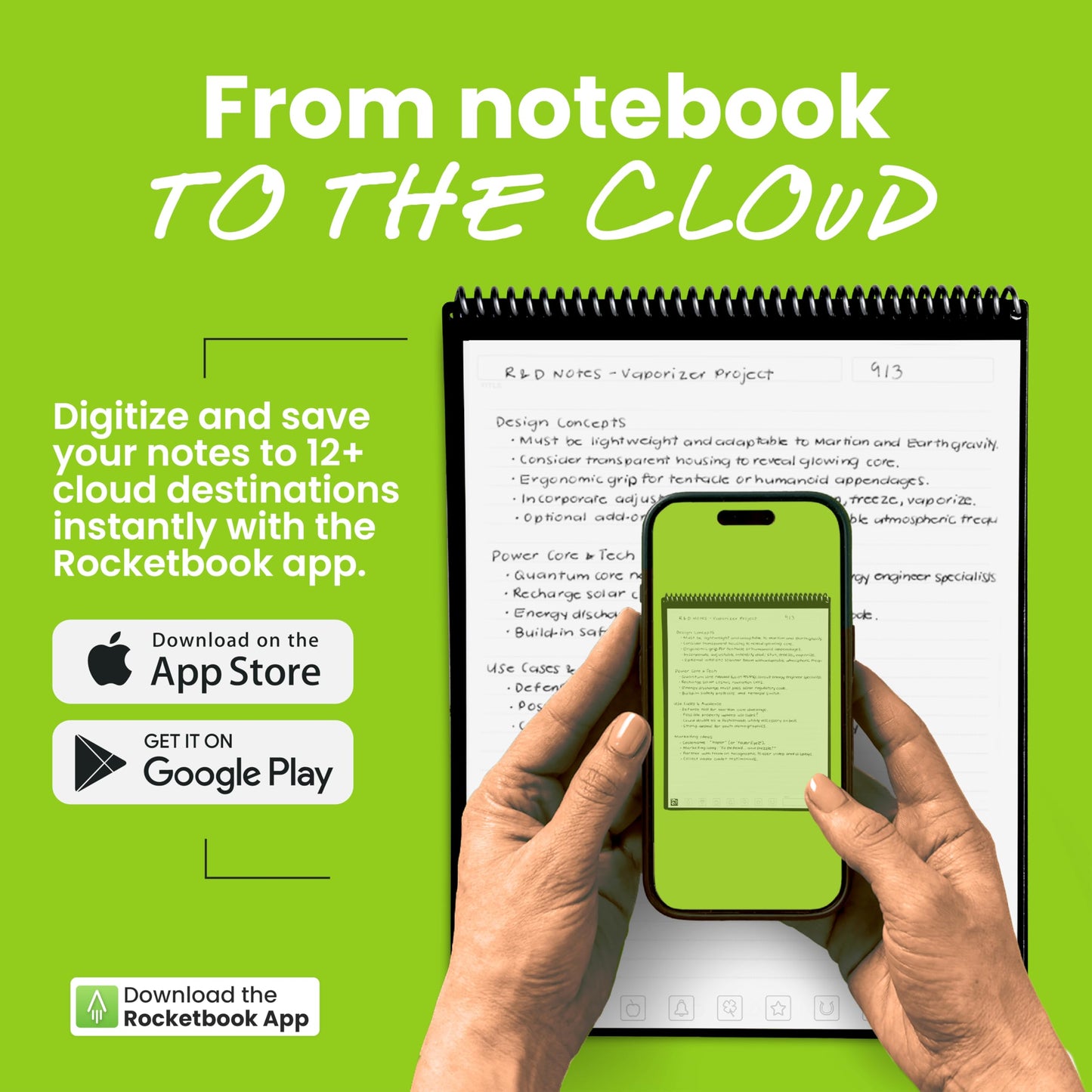 Rocketbook Flip Reusable Smart Notepad, Top Bound Spiral Notebook Lined and Dotted Pages Letter Size 8.5x11, Premium, Navy Blue (Pack of 1)