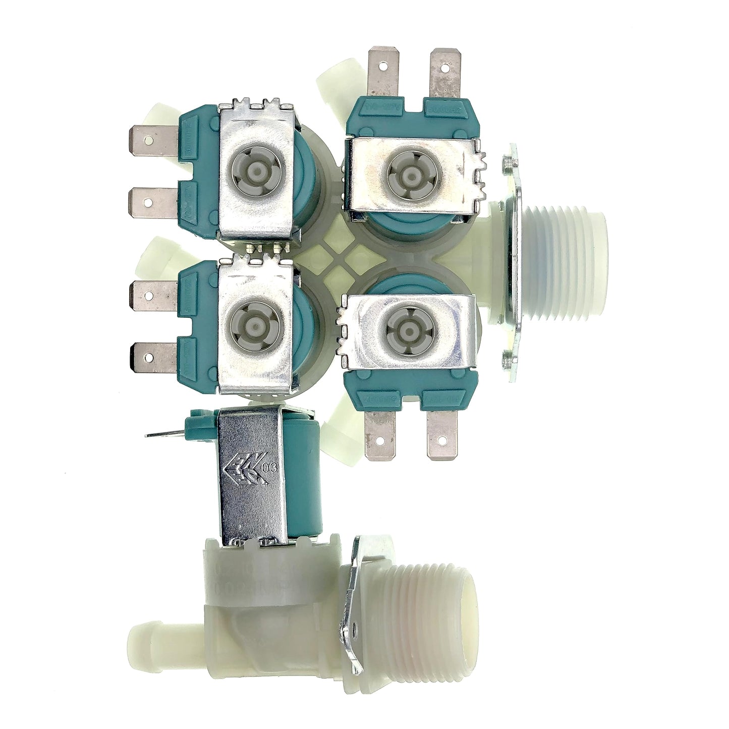 DC62-00214M+DC62-30314K Washer Cold & Hot Water Inlet Valve Fit for Samsung, Maytag Washer, Replace AP5623062, 2979589, PS4208704, DC62-30314H, 1810145 120V 60Hz.