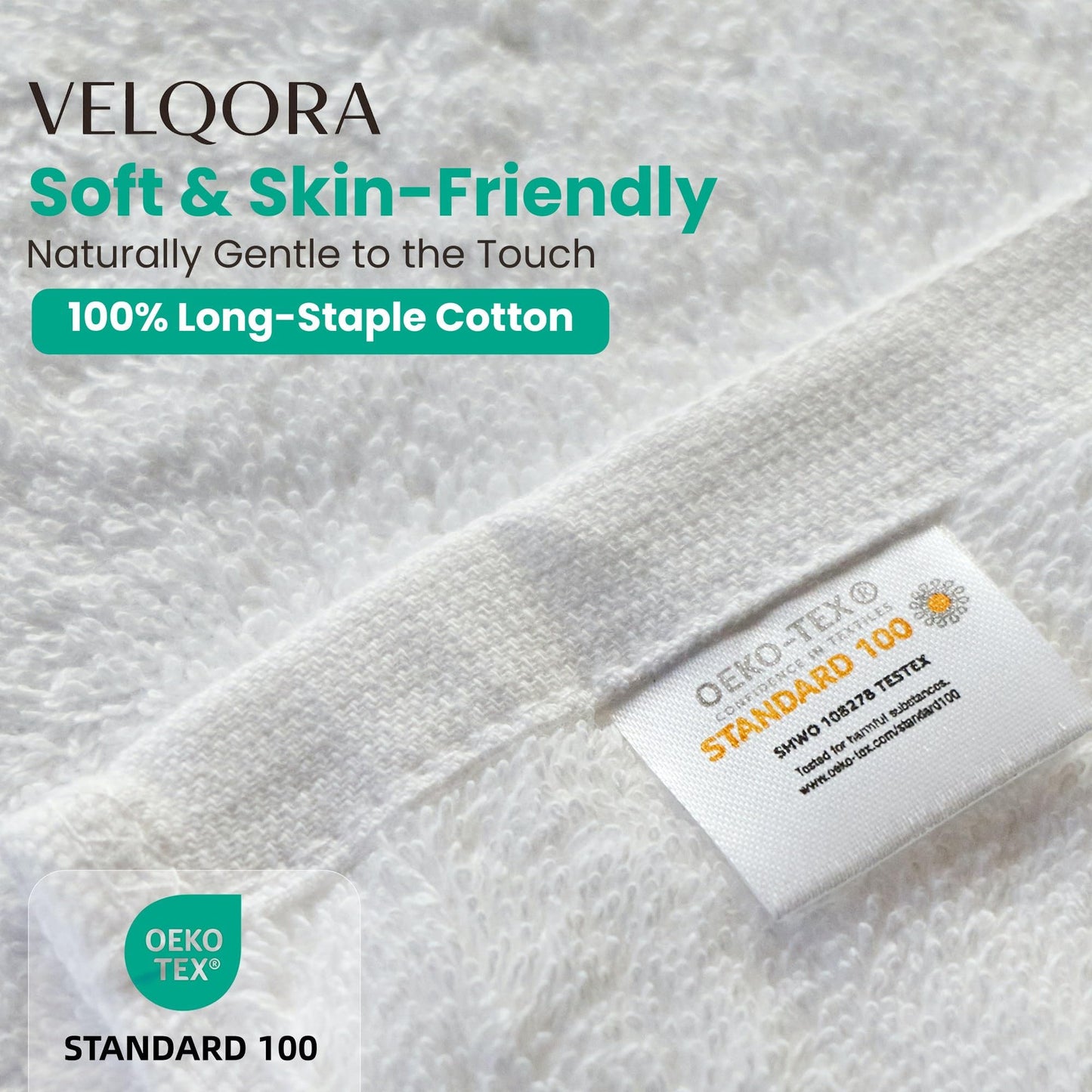 Velqora Bath Towels 4 Pack, Large 30 x 60 Inches, 100% Cotton, Soft & Absorbent Bathroom Towels for Everyday Use, White