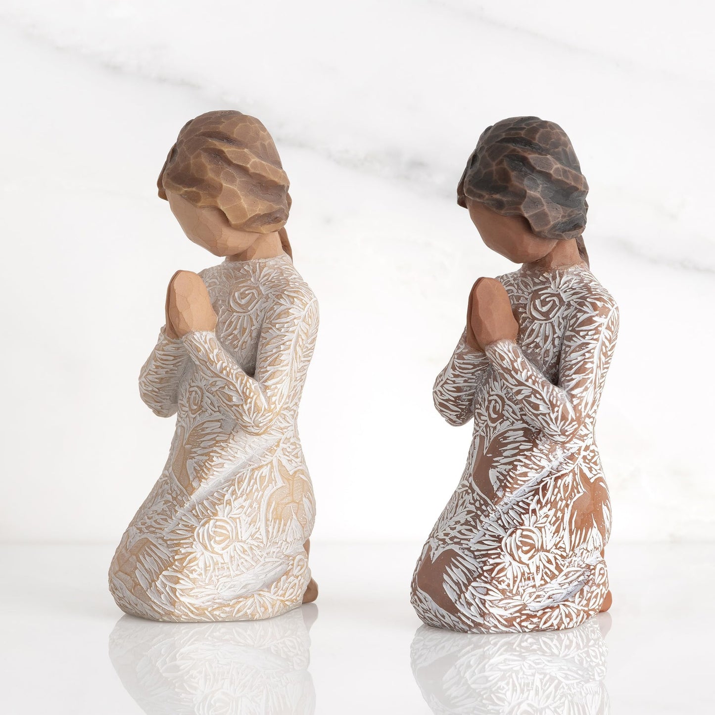Willow Tree Prayer of Peace (Darker Skin), Seeking The Quiet Within, Expresses Sympathy, Comfort, Remembrance, Healing, Sculpted Hand-Painted Figure