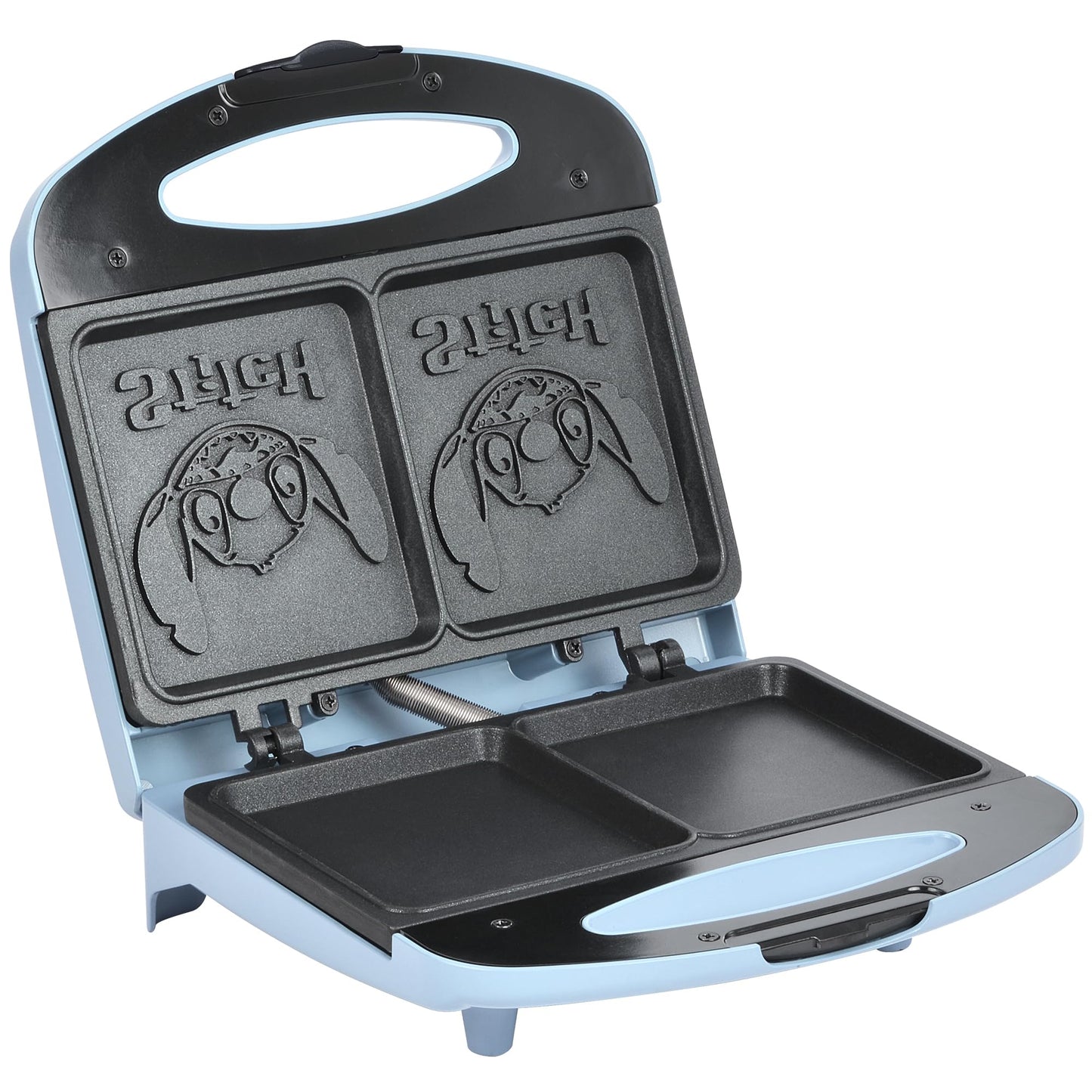 Select Brands Disney Lilo & Stitch Grilled Cheese Sandwich Maker - Kitchen Appliances - Ceramic Nonstick Cooking Plates - Panini Press - Imprints Stitch Image - Dual Sandwich Machine