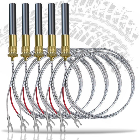 5 Pack Thermopile for Gas Fireplace 36" 750mv Fit for Pitco Frialator Southbend Oven Anets Fryer Parts Water Heater Gas Stove Fireplace Stoves Pilot Burner Generator Thermocouple Replace 60125501