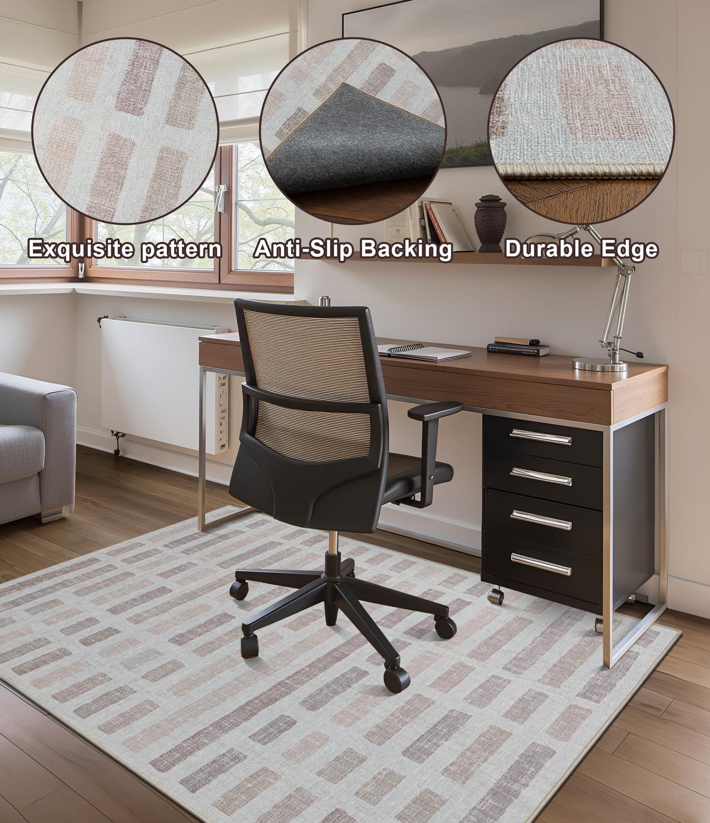 chakme Office Chair Mat for Hardwood Floor, 72"x48" Easy Glide Computer Desk Mat Protector for Rolling Chair Under Desk Rug Nonslip Backing, Machine Wash, (Plaid)