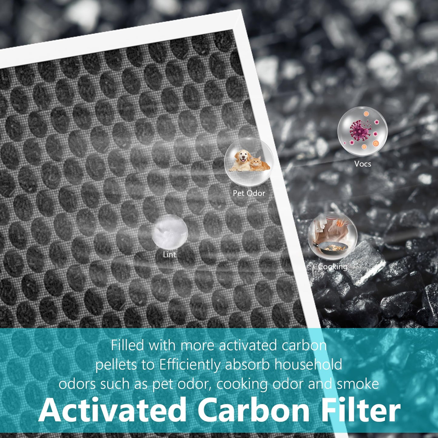 4 Packs AP2410 Replacement Filter Compatible with DBFIT AP2410 Air Purifier, Multi-Layer Filtration of HEPA and Activated Carbon Filter