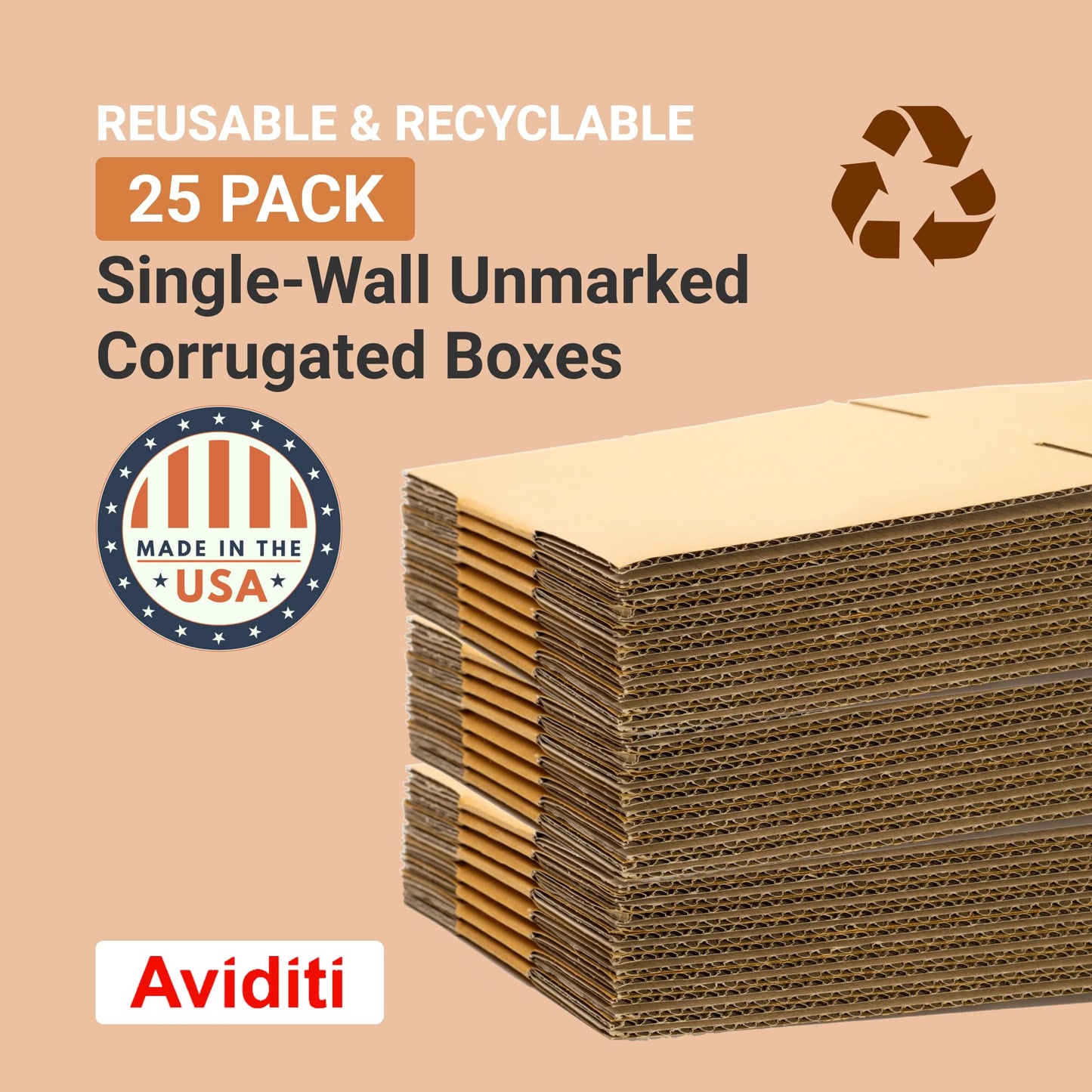 BOX USA 1686 Long Corrugated Cardboard Box 16" L x 8" W x 6" H, Kraft, For Shipping, Packing and Moving (Pack of 25)