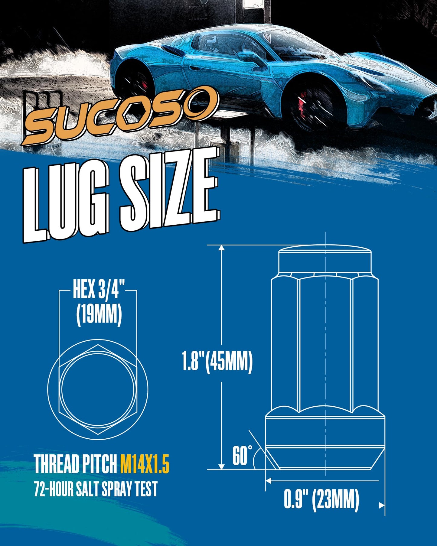 14mmx1.5 Wheel Lug Nuts, 32 pcs M14x1.5 19mm (3/4") Hex Lug Nut with Conical/Cone Bulge Seat Fit Chevy Silverado GMC Sierra 2500 3500 Ford F250 F350 2011+ Ram 2500 3500, 8 Lug Aftermarket Wheels