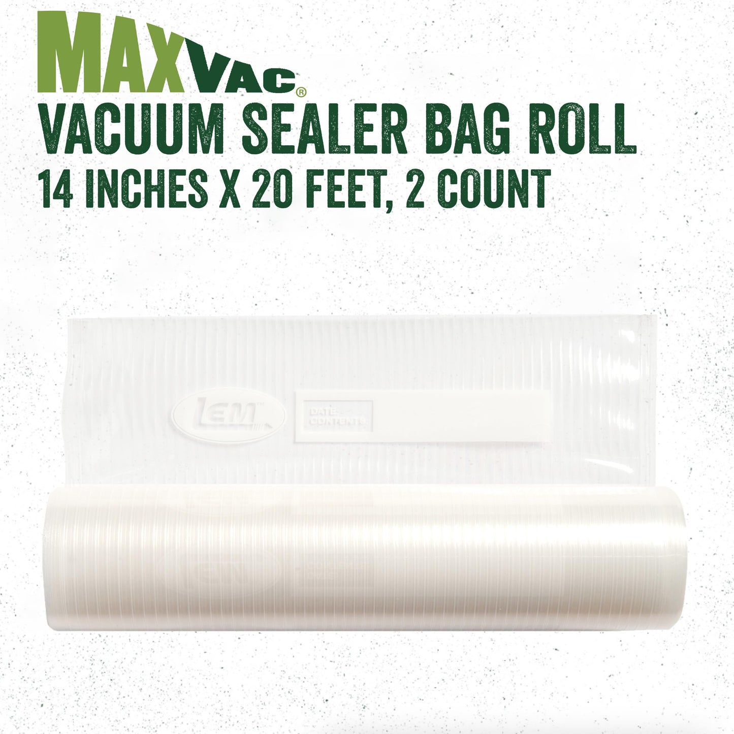 LEM MaxVac 2-Piece Vacuum Bag Rolls | 14" x 20'