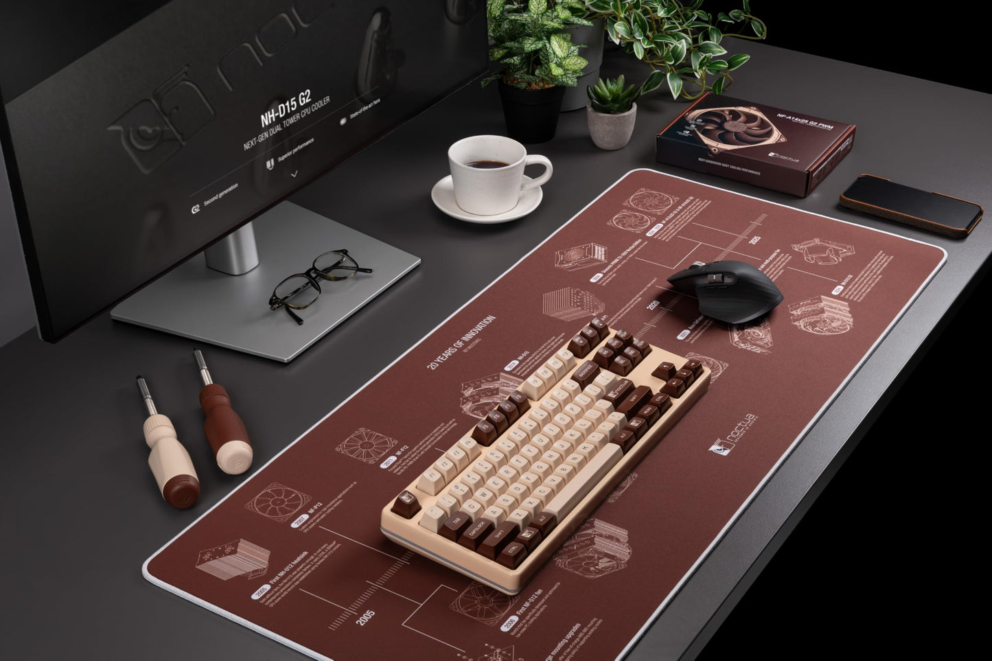 Noctua NP-DM3 20-Year Anniversary Desk Mat, 90x40cm (Brown)