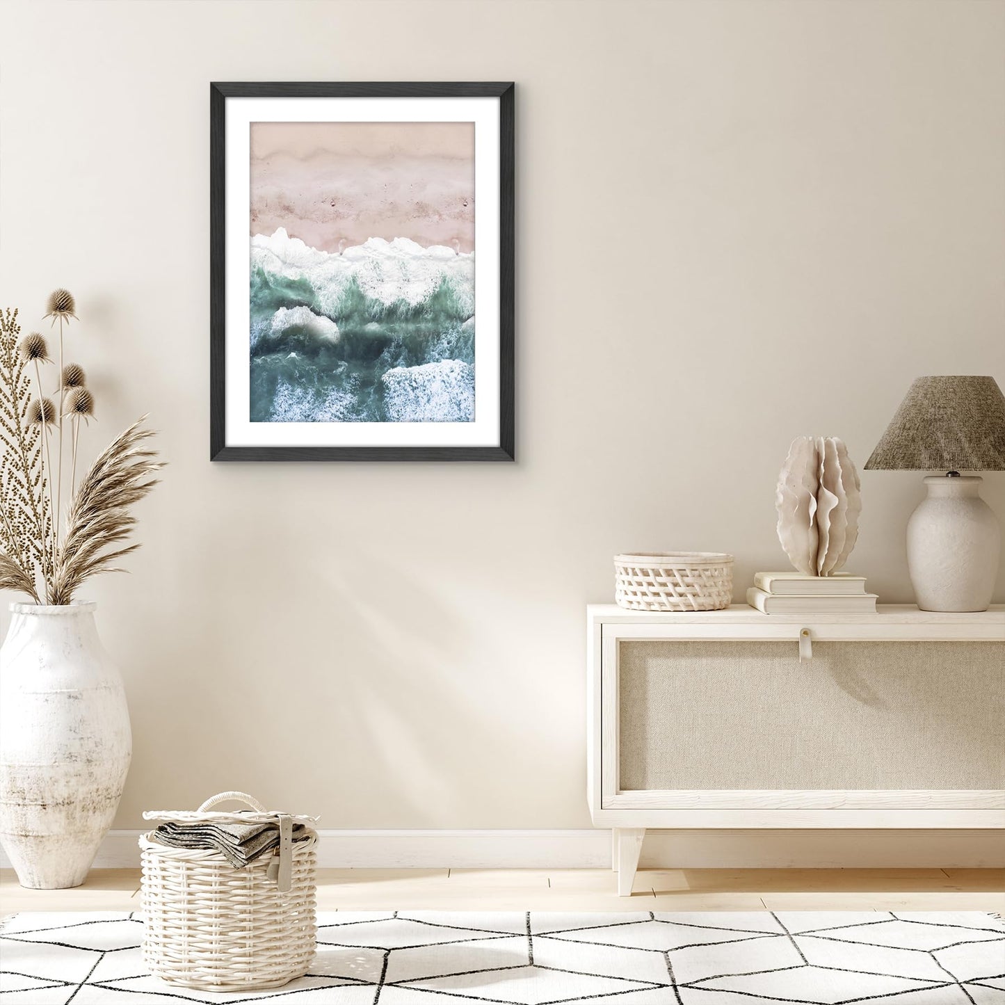 Americanflat 22x28 Poster Frame with Polished Plexiglass - Use as 18x24 Frame with Mat - Hudson Collection - Wide Picture Frames for Wall Display - Black