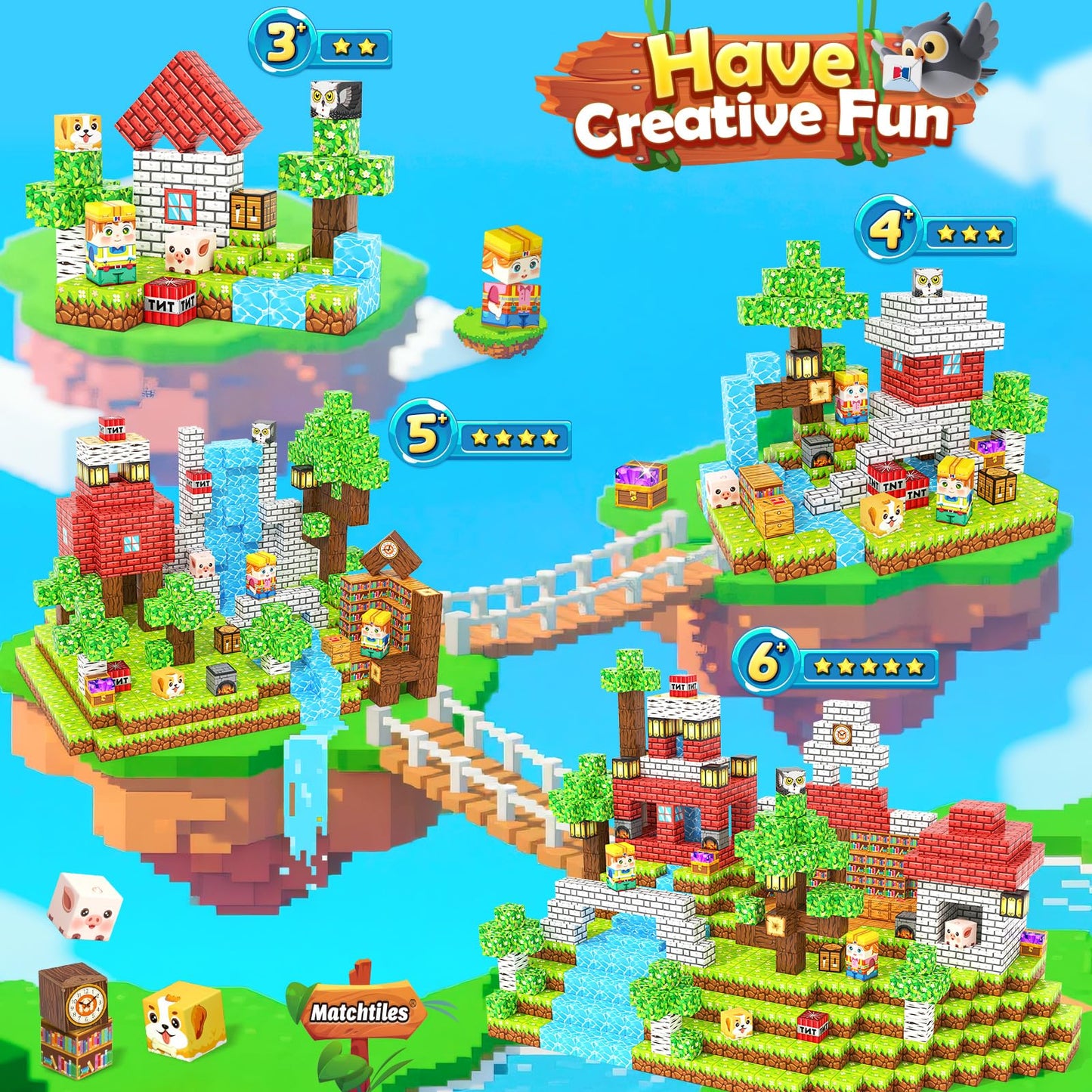 Magnetic Blocks - Mine Magnet World Building Toys for Kids Ages 5-7 6-8 8-12, STEM Magnetic Building Blocks Kids Sensory Toys Games, Present for 3+ Year Old Boys and Girls