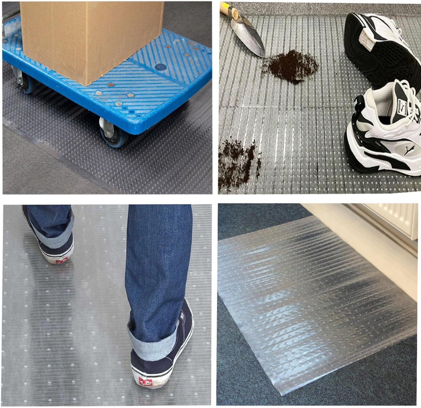 Plastic Carpet Protector Floor Runner 27in x 20ft Clear Carpet Runner for High Traffic Hallway Non-Slip Rug Protector for Low Pile Stain-Resistant & Waterproof