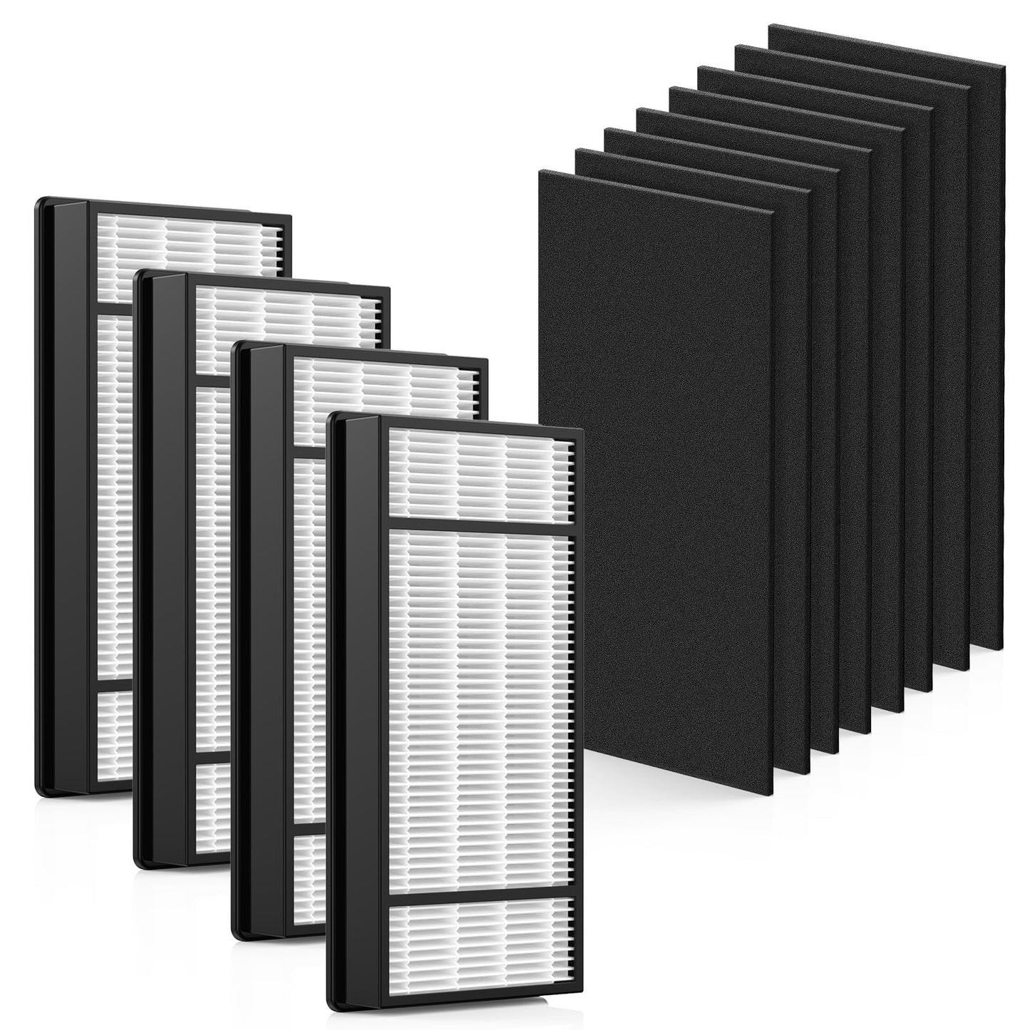 HRF-H1 Replacement Filter Compatible with Honeywell H, 4 HEPA + 8 Carbon Filters H Compatible with Honeywell HRF-H1 HRF-H2 Fits Model HPA050, HPA150, HPA060, HPA160, HHT055, HHT155 Series